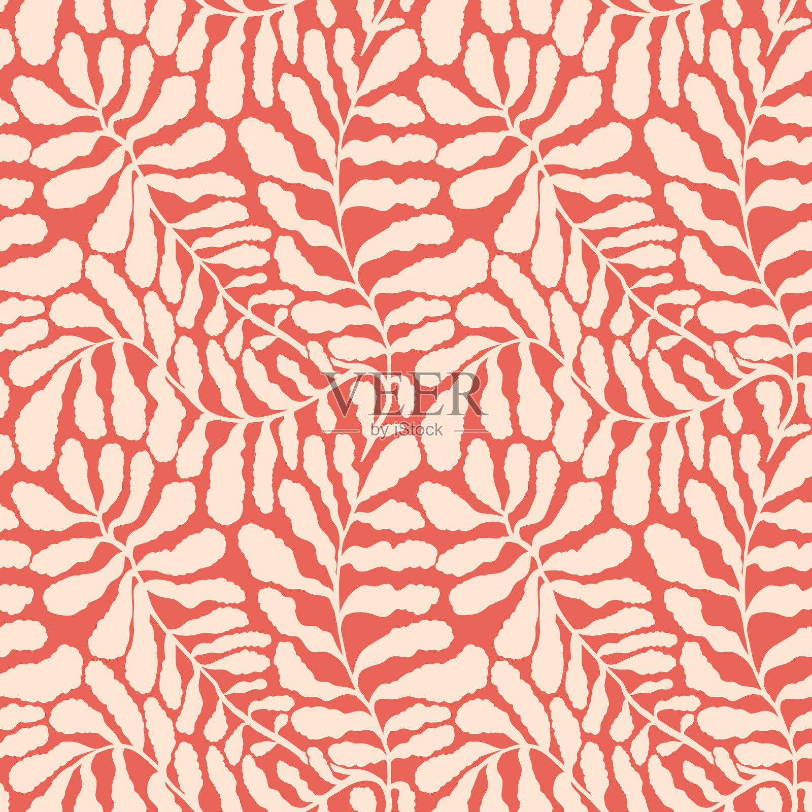 无缝图案与叶棕榈在马蒂斯风格插画图片素材