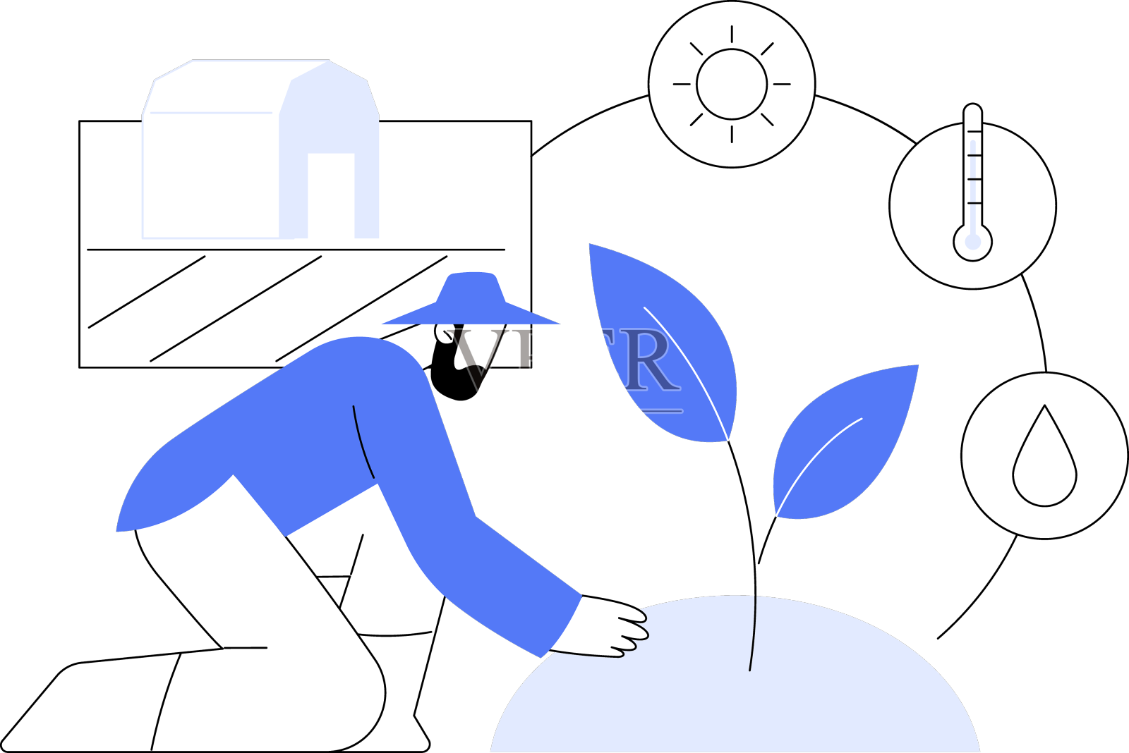 土壤管理孤立漫画设计元素图片