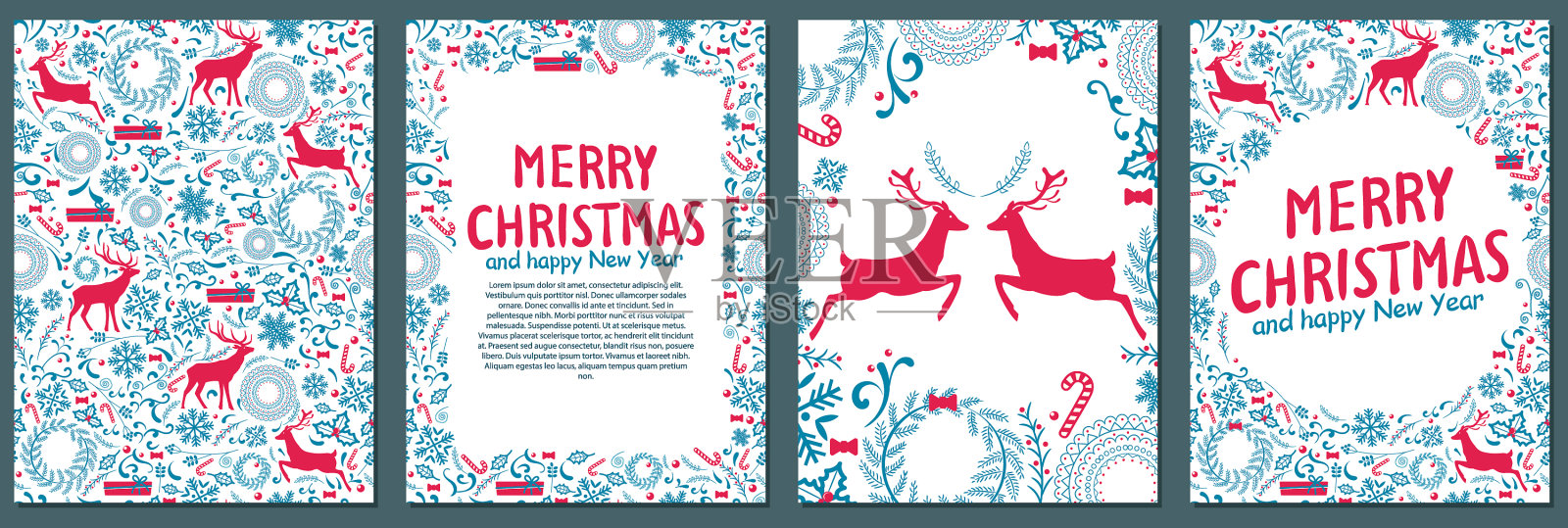 圣诞贺卡铃儿响叮当响插画图片素材