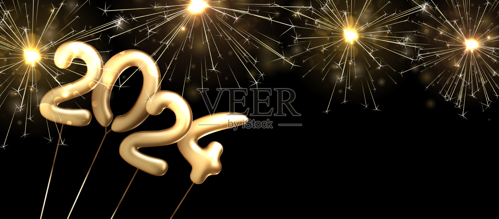 新年构图用数字2024制成插画图片素材