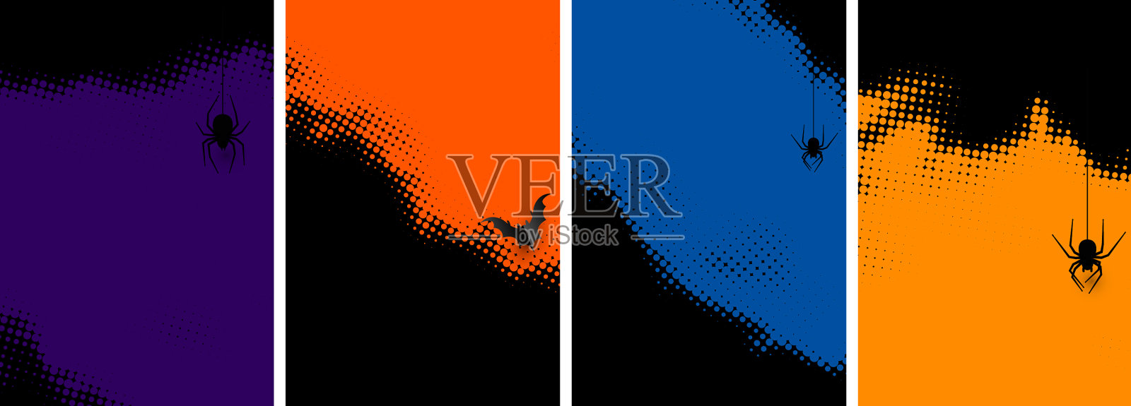 抽象的橙色和紫色半色调背景插画图片素材