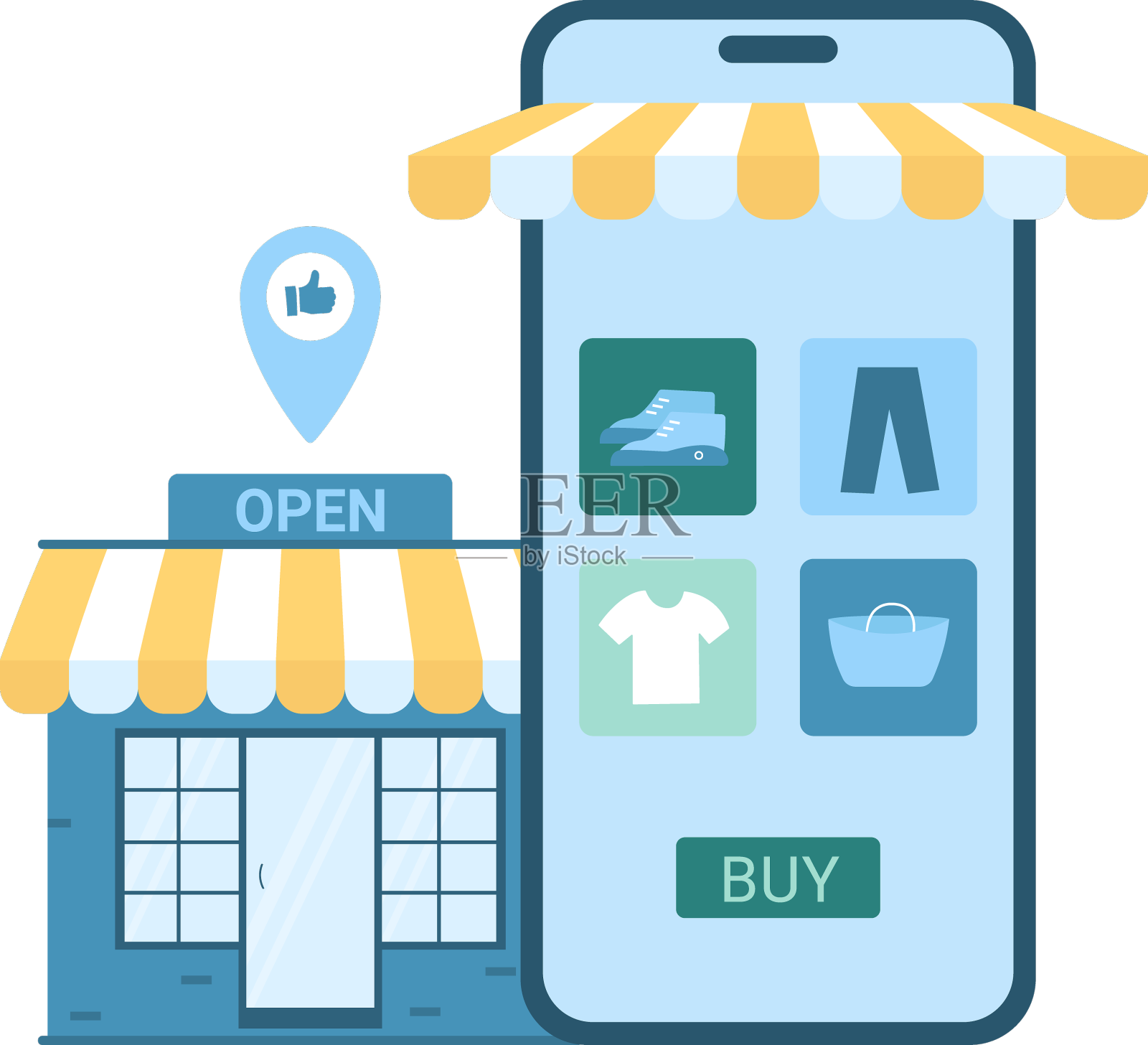 网上零售商务手机商店app在手机上设计元素图片