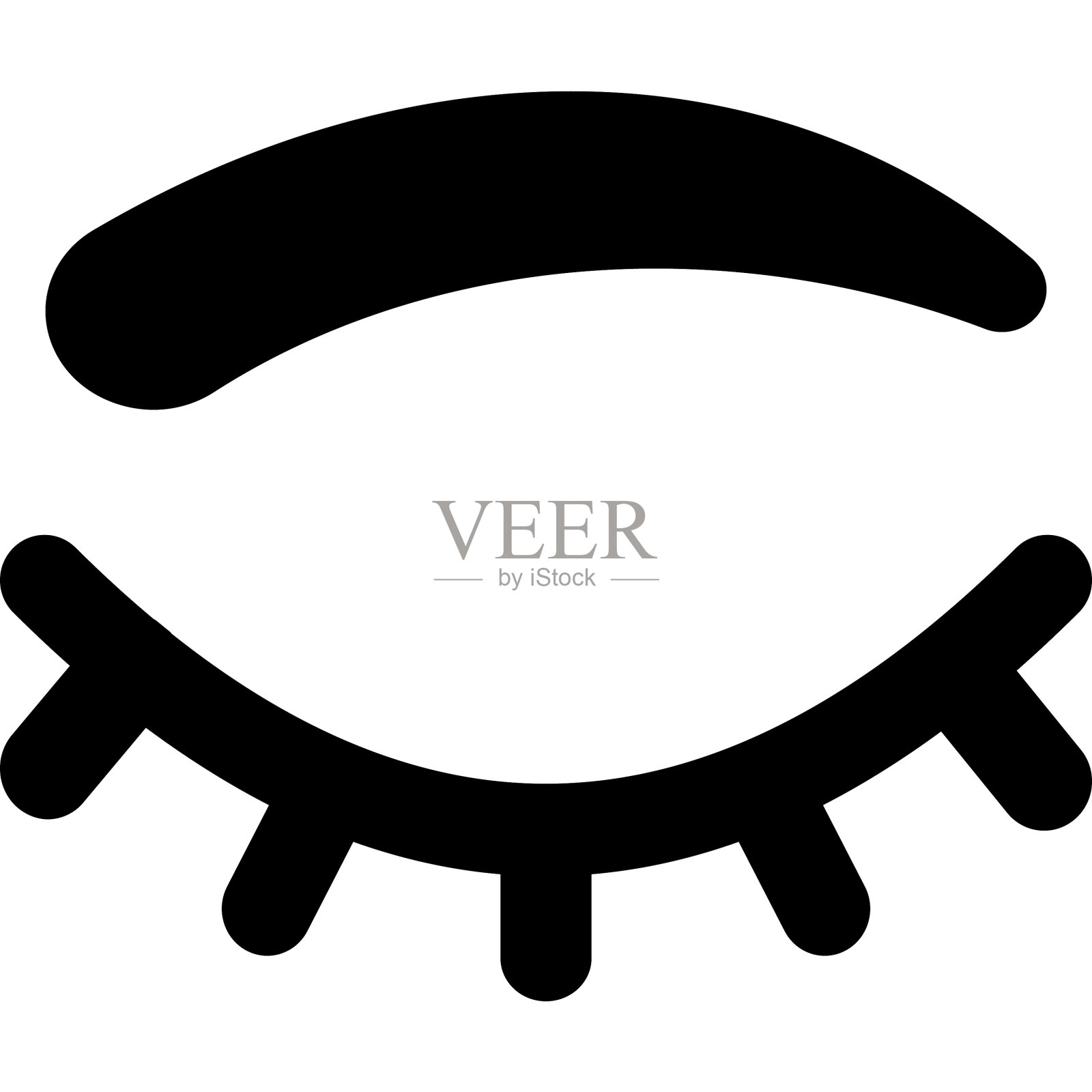 在眉毛较厚的部位精确化妆插画图片素材