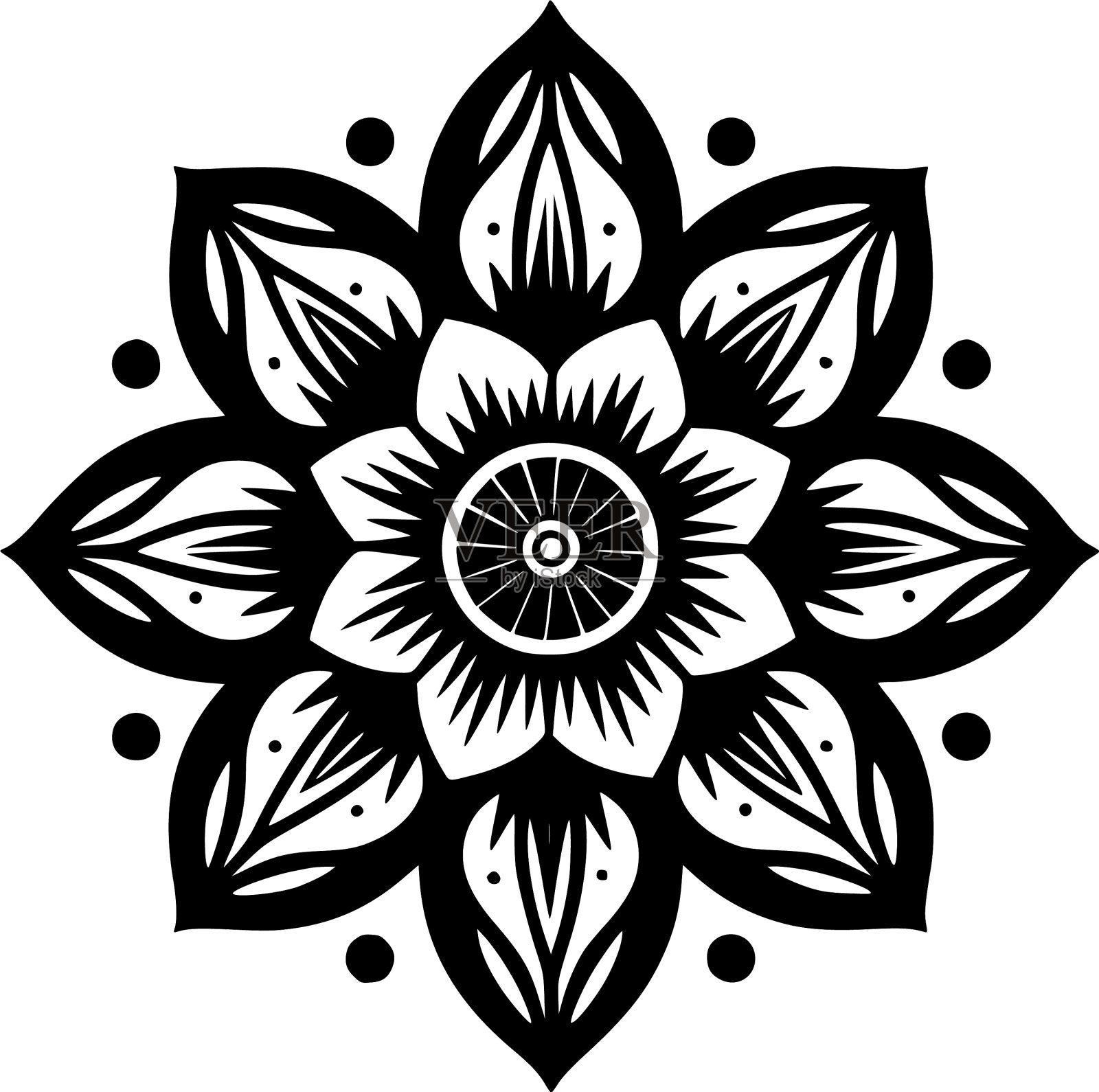 曼陀罗-极简主义和简单的轮廓插画图片素材