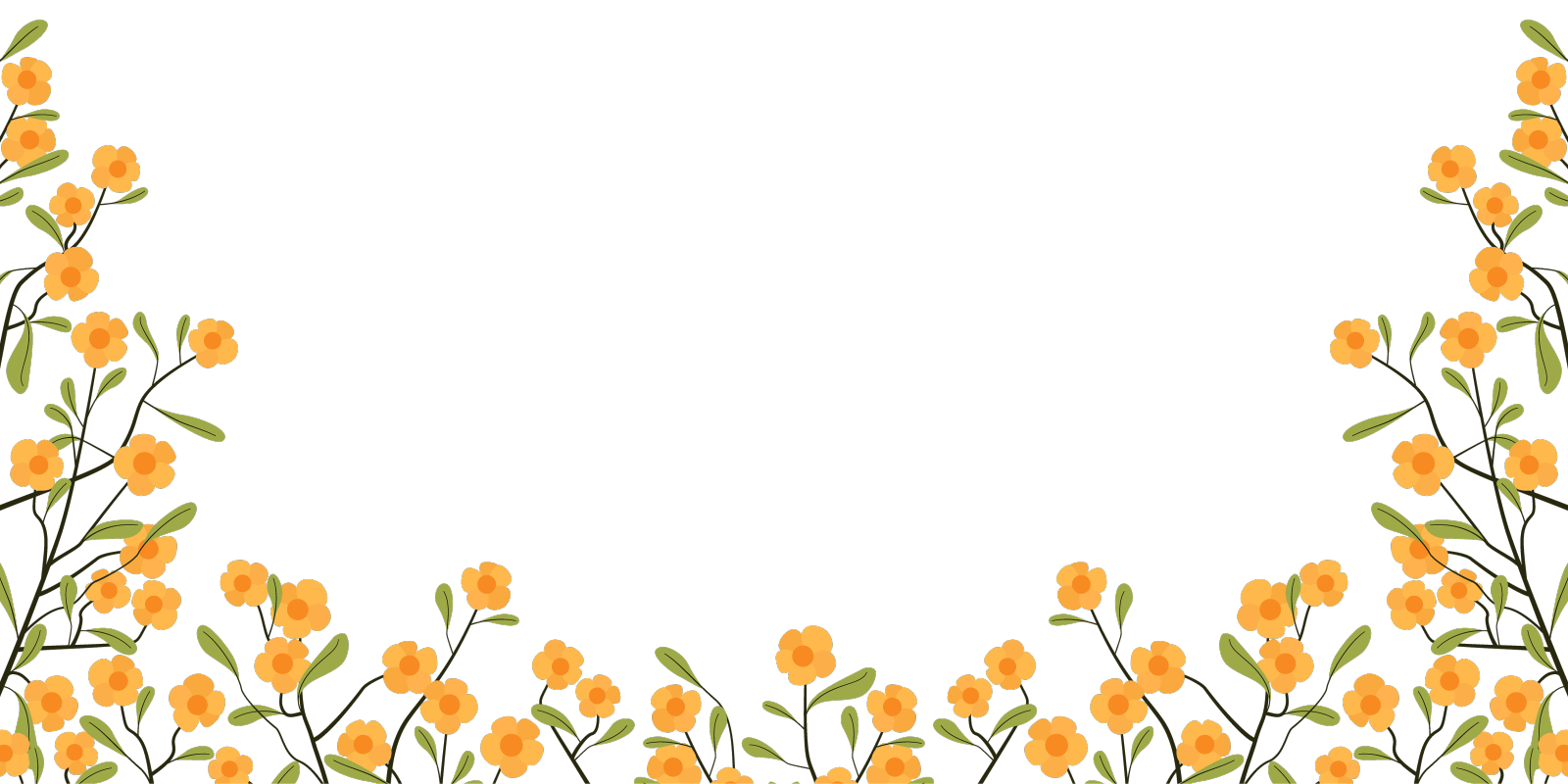 由黄色花朵组成的花框设计元素图片