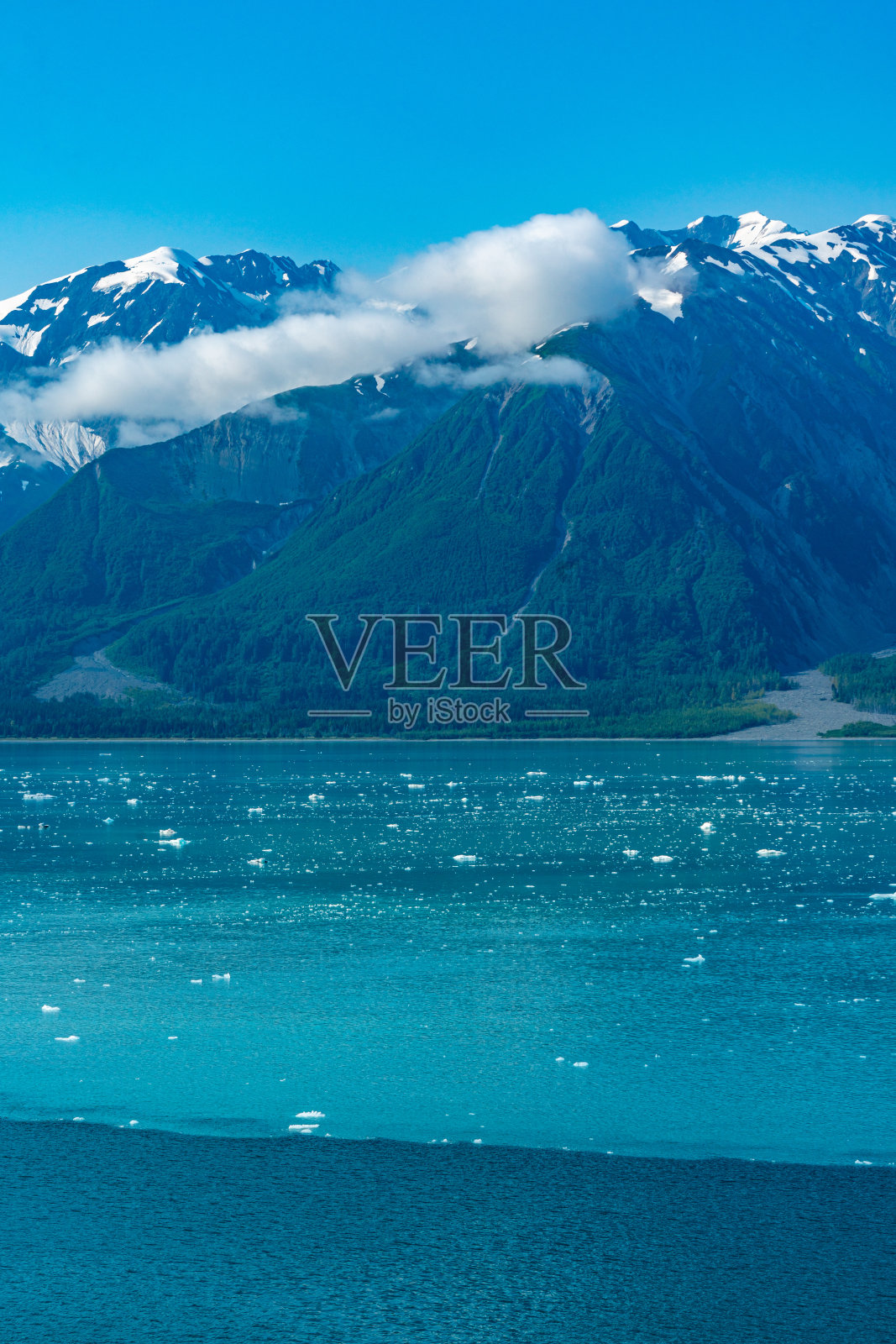 哈伯德冰川景观，阿拉斯加，美国照片摄影图片