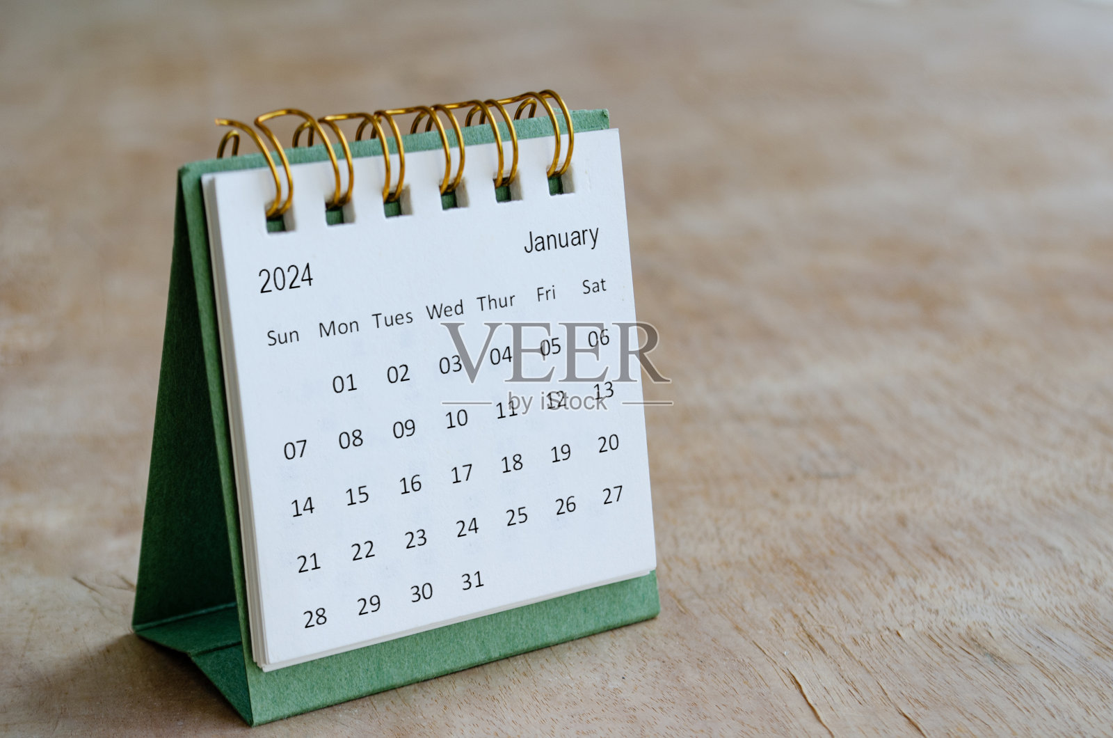 带有可定制文本空间的2024年1月表日历。日历和复制空间的概念照片摄影图片