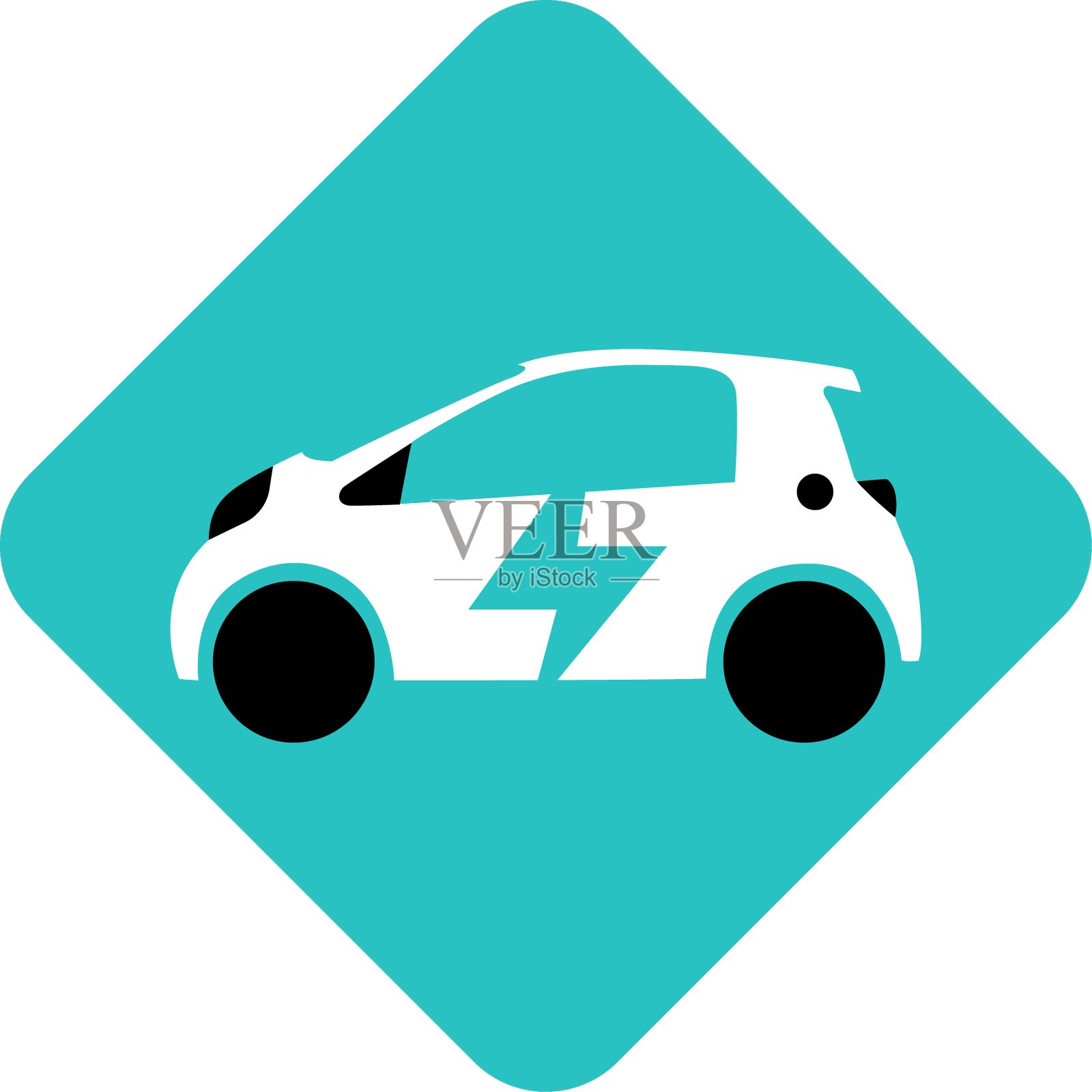 电动汽车几何标志设计元素图片