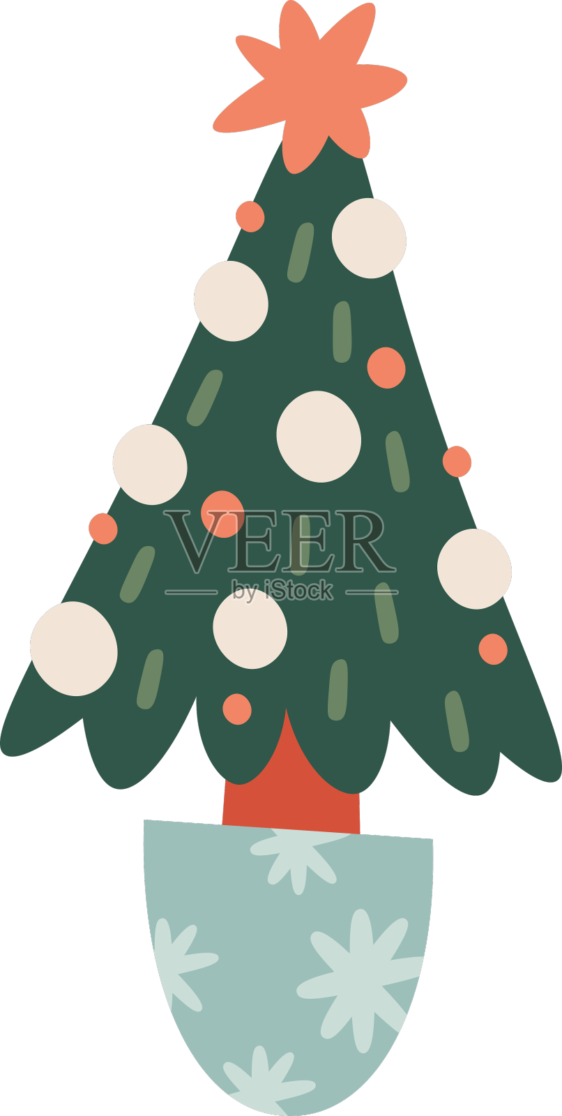 盆栽圣诞树设计元素图片