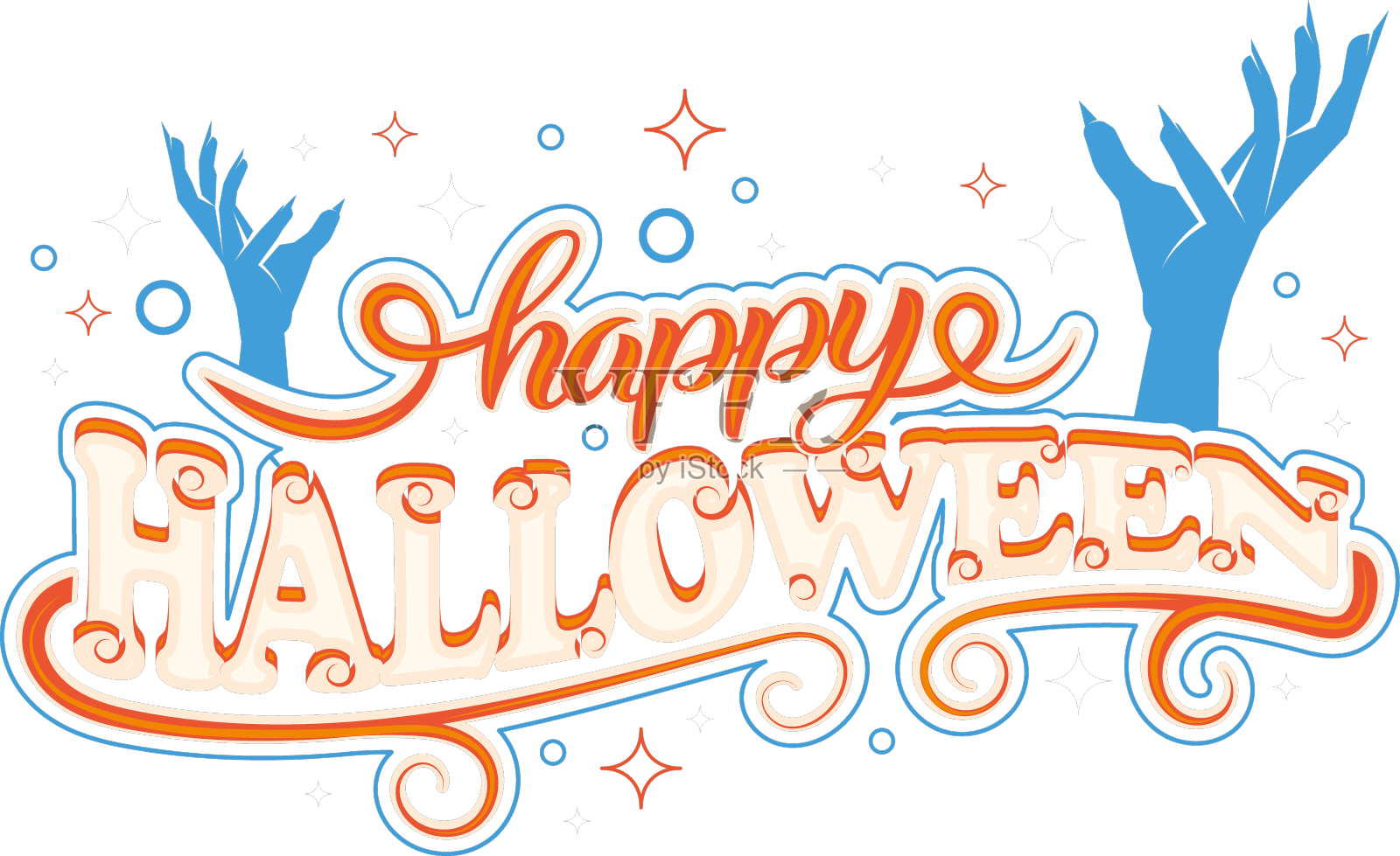 彩色快乐万圣节背景字设计元素图片
