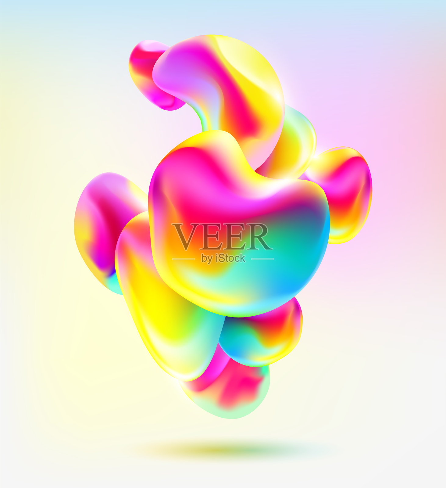 五颜六色的彩虹形状插画图片素材