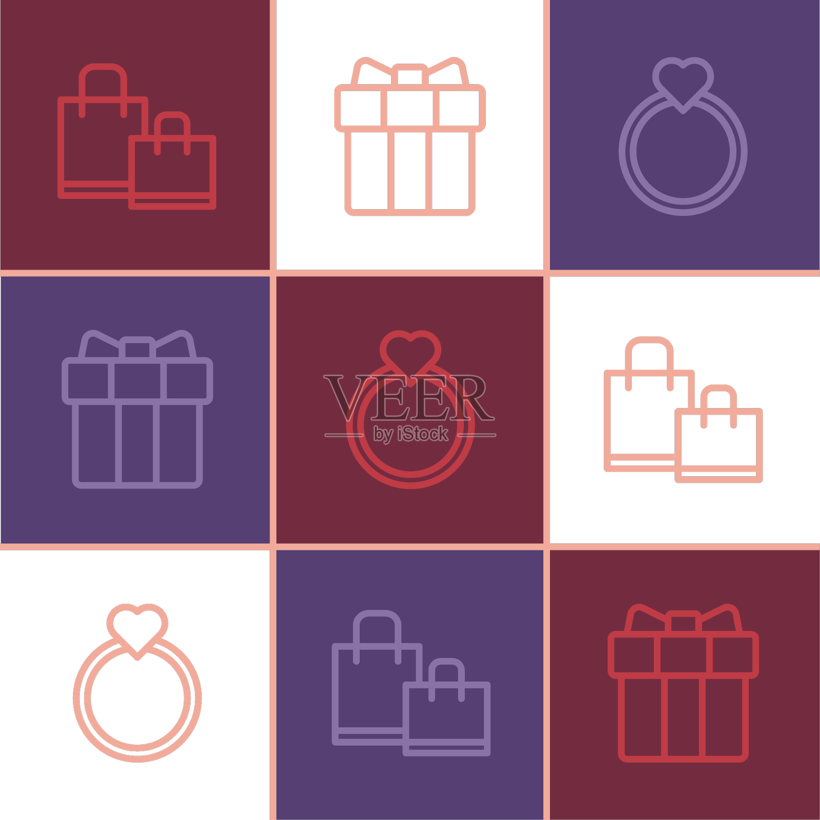 订行纸购物袋钻石订婚设计元素图片