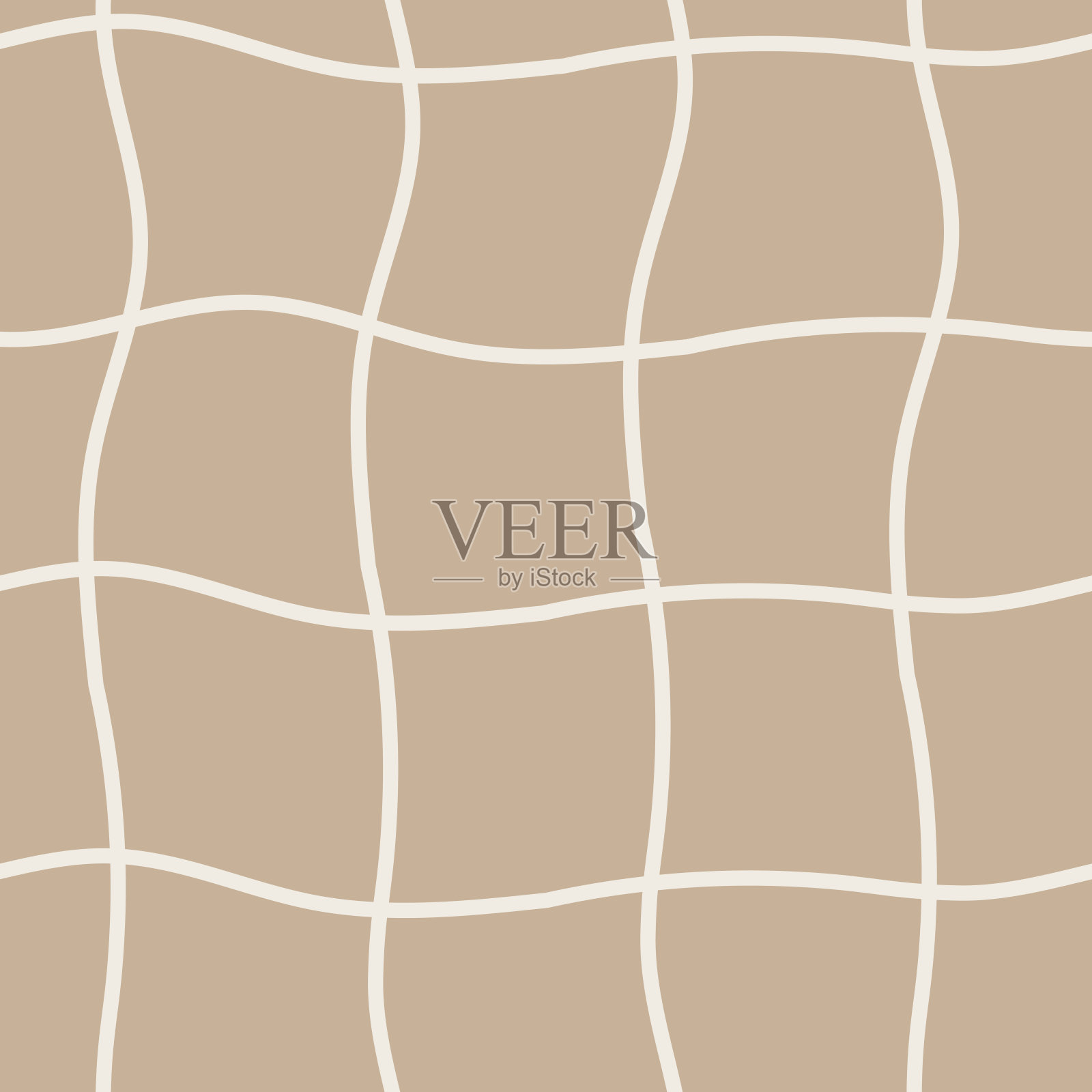 手绘无缝图案与米色网格插画图片素材