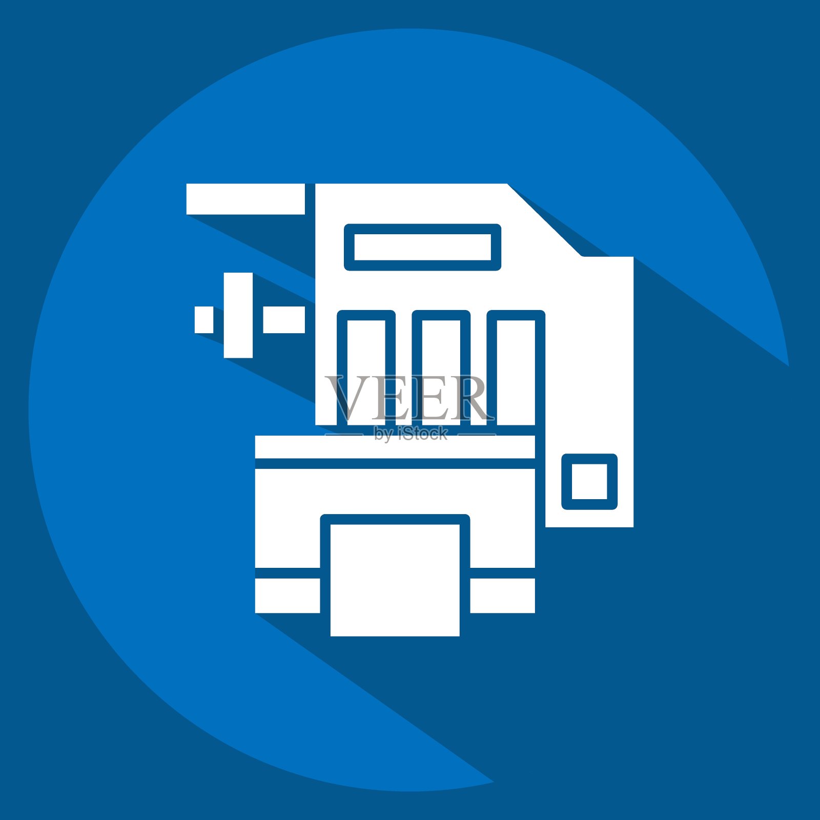 图标引擎冷却系统。与汽车保养相关的标志。长影式。简单的设计可编辑。简单的说明插画图片素材