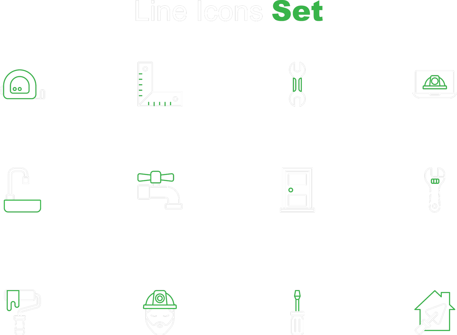 用镘刀螺丝刀建造线屋设计元素图片