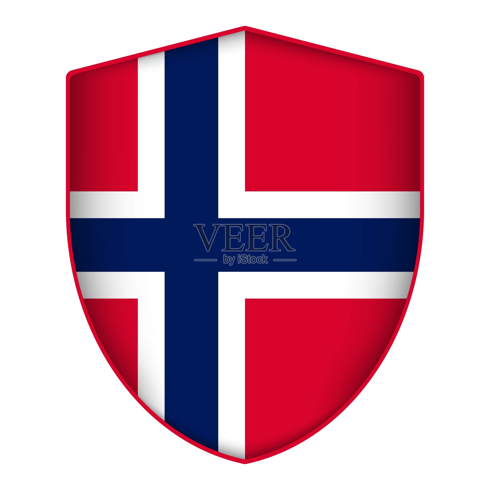 盾形挪威国旗。矢量插图。插画图片素材