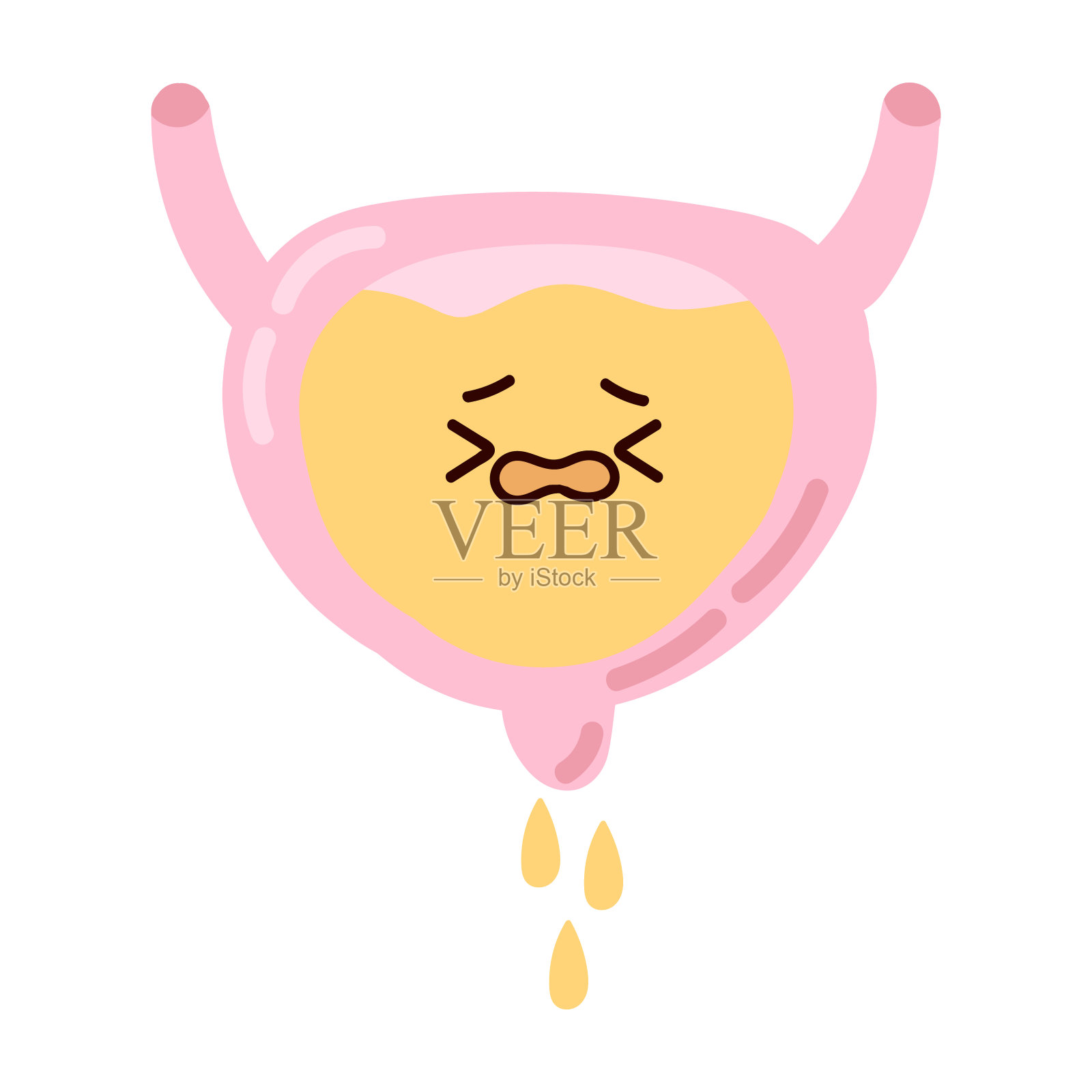 憋尿不愉快插画图片素材