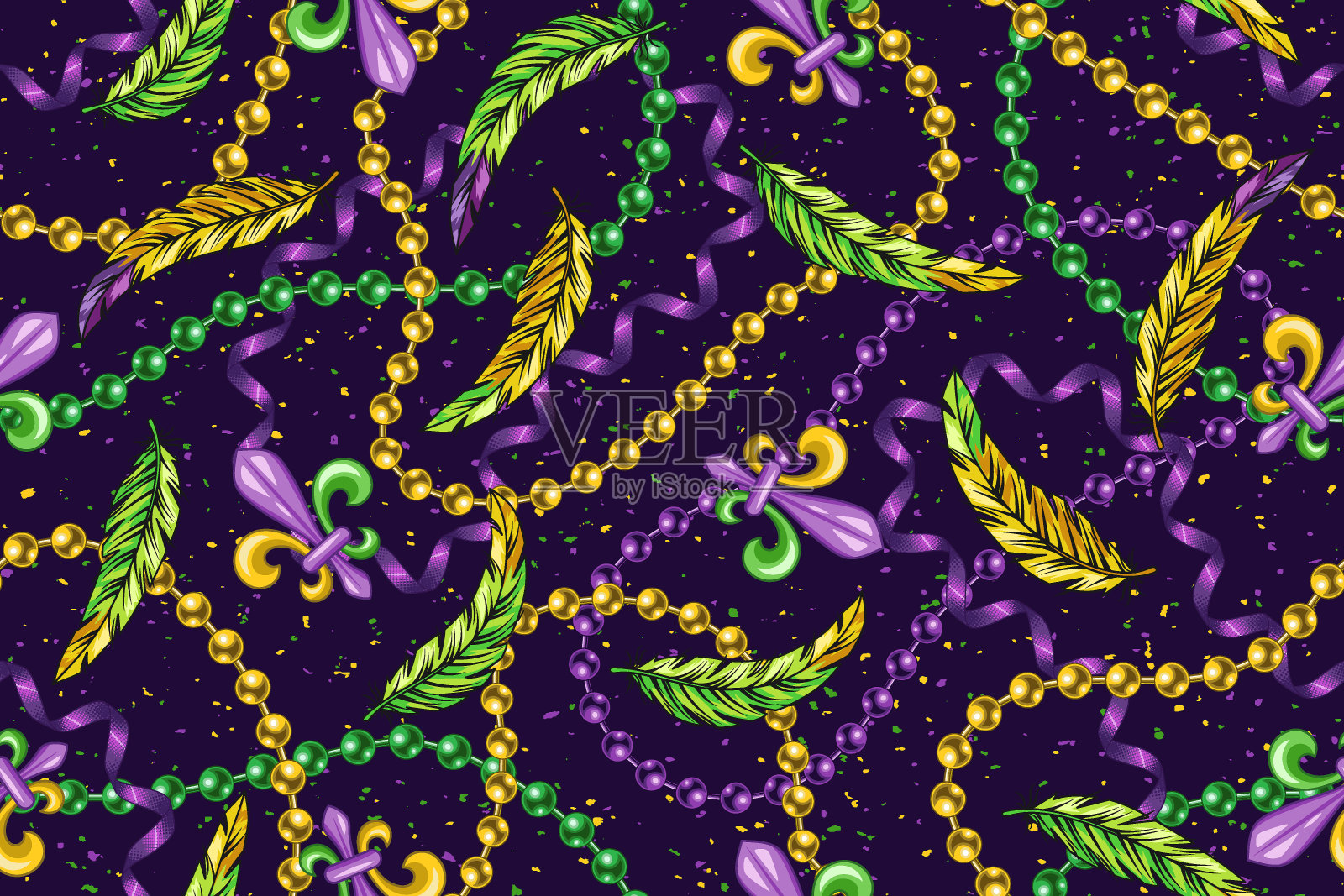 串珠图案，芙蓉·德·丽插画图片素材