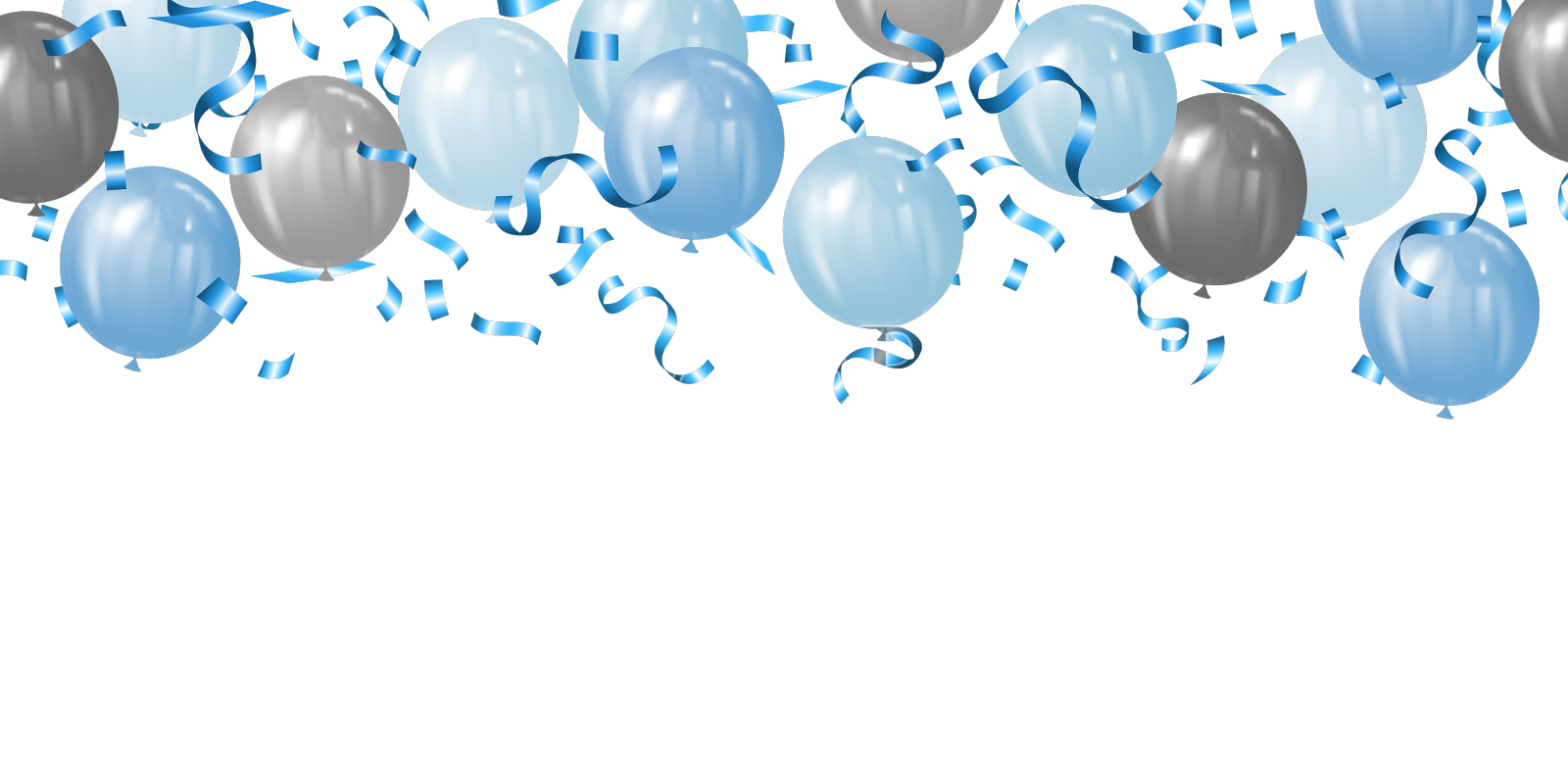 背景蓝色和银色气球和蓝色设计元素图片