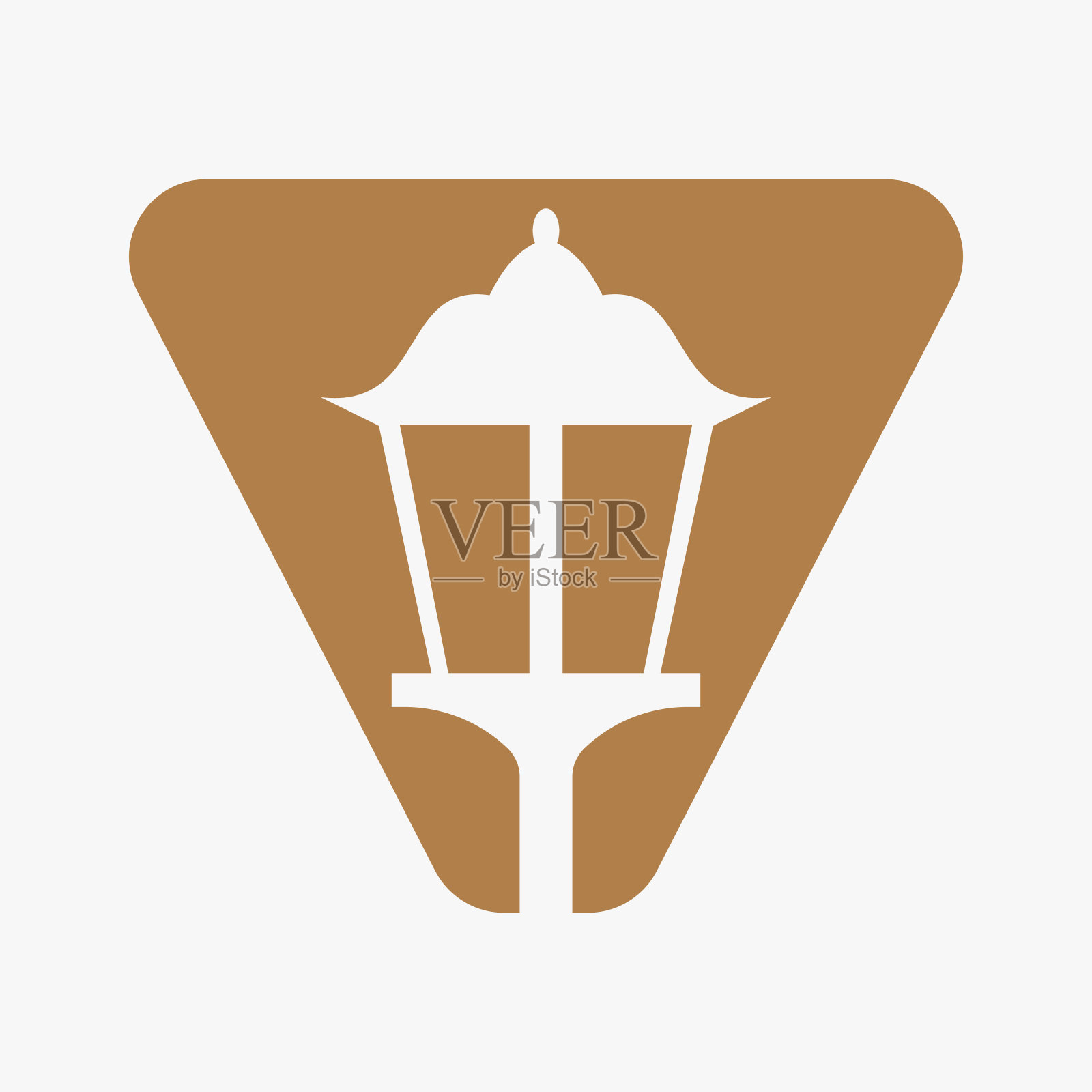 字母V路灯图标设计模板插画图片素材