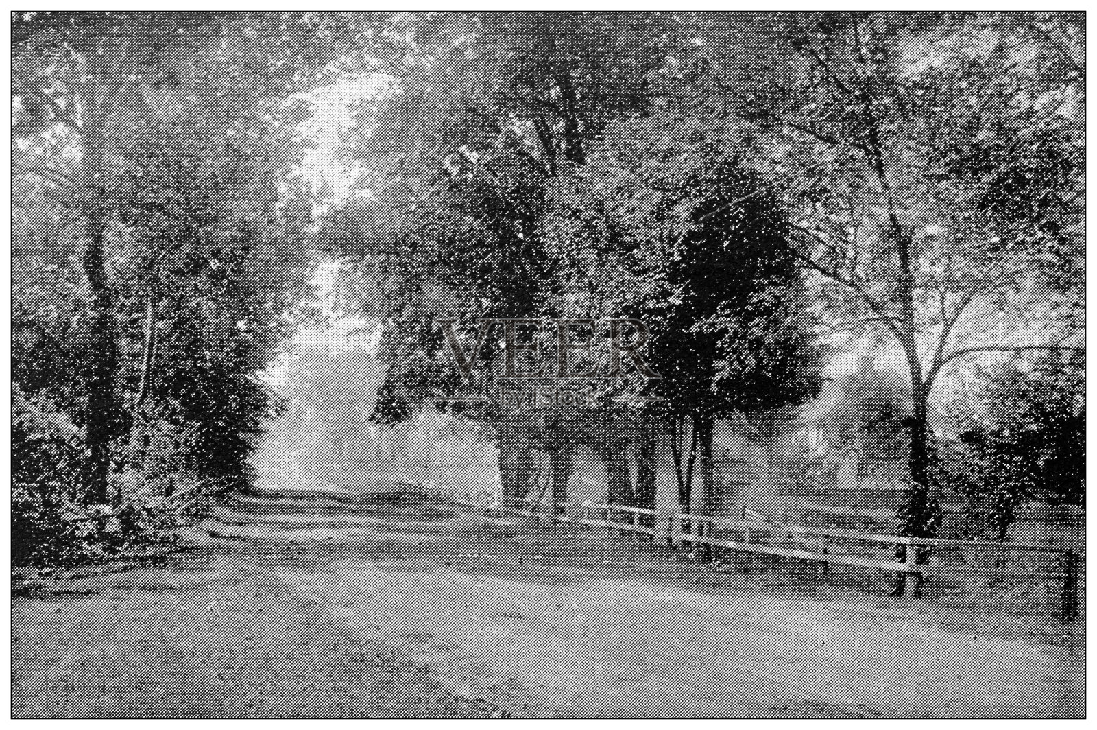 汉普顿县，马萨诸塞州的古董图像插画图片素材