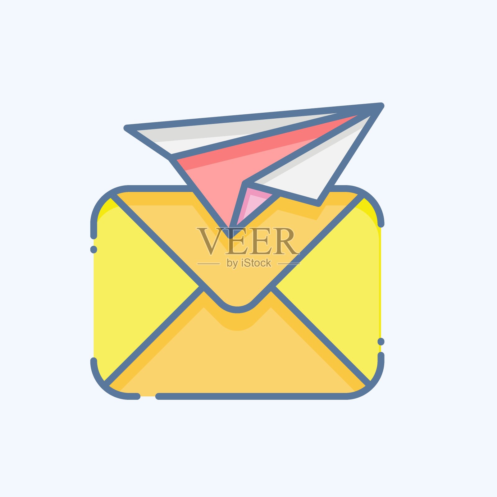 图标的邮件。与交流符号有关。涂鸦风格。简单的设计可编辑。简单的说明插画图片素材