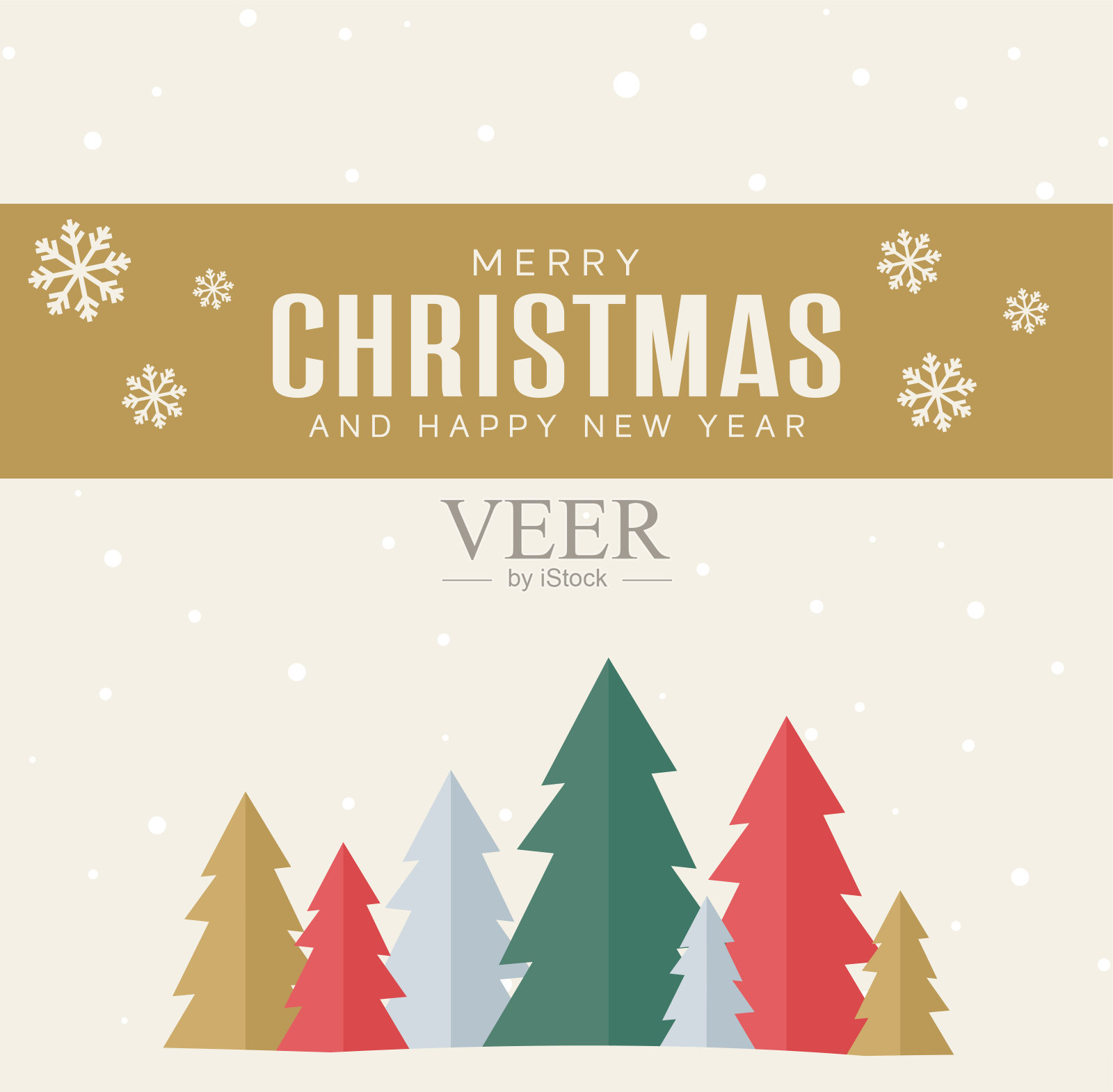 圣诞快乐，新年快乐。向量插画图片素材