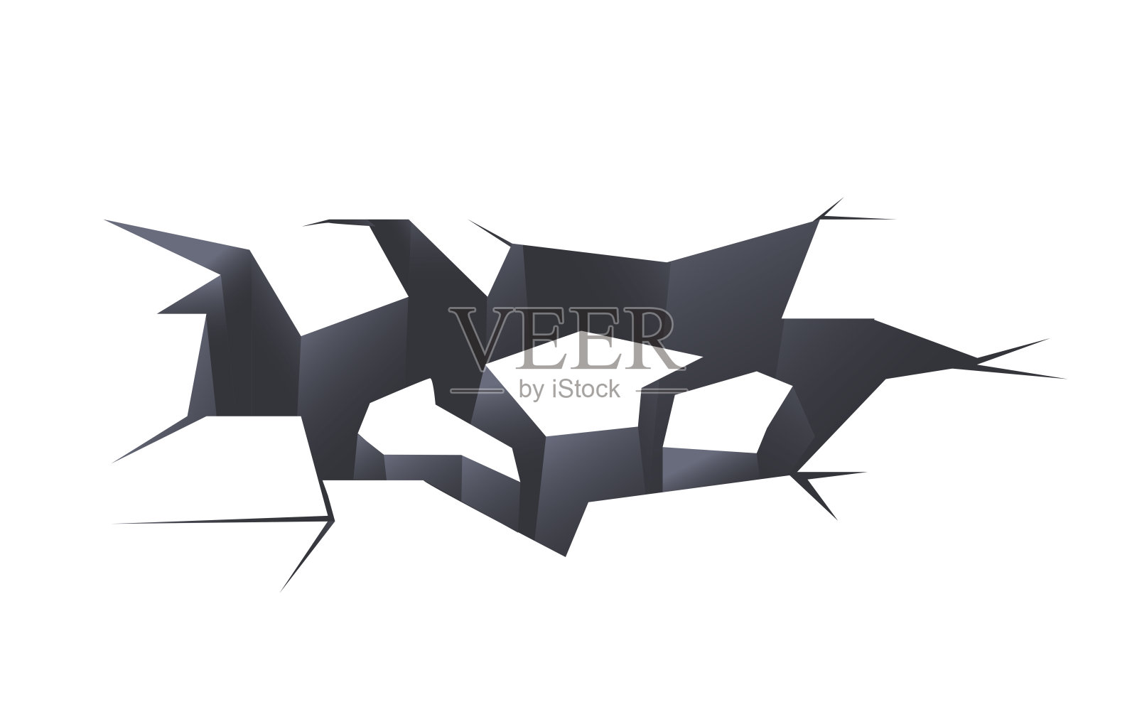 地面裂缝在底板矢量插画图片素材