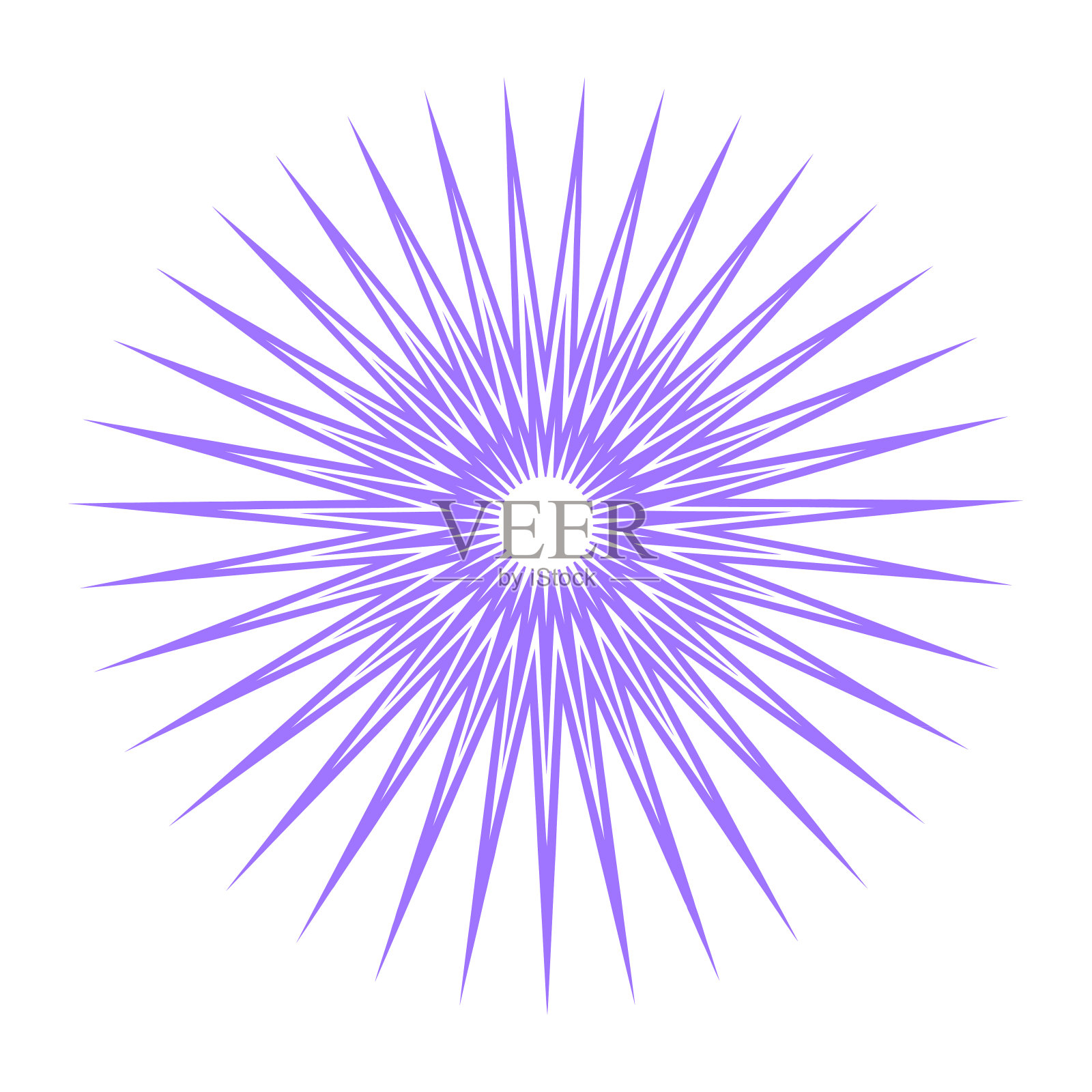 单个太阳与阳光的光束图标插画图片素材