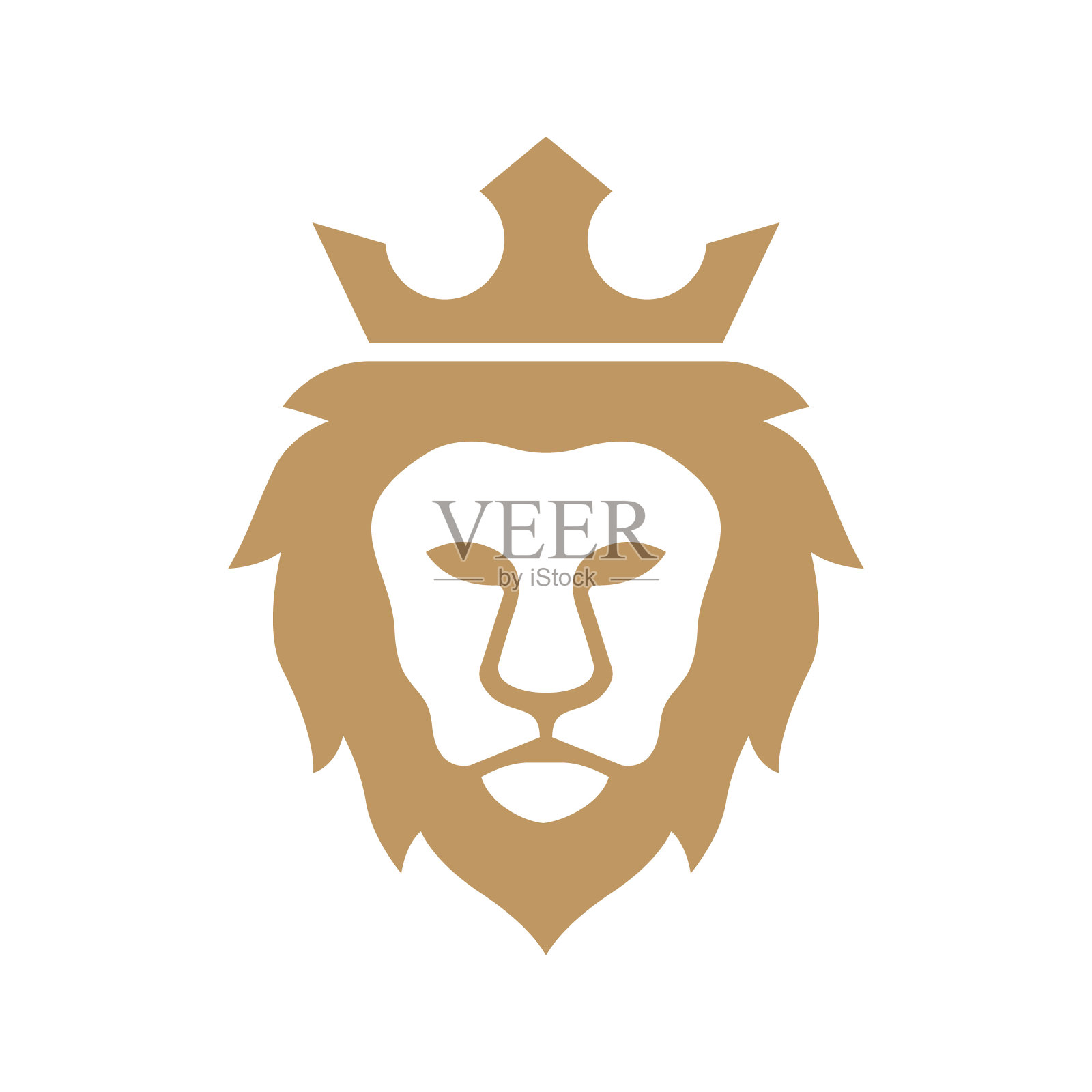 狮子与皇冠矢量设计插画图片素材