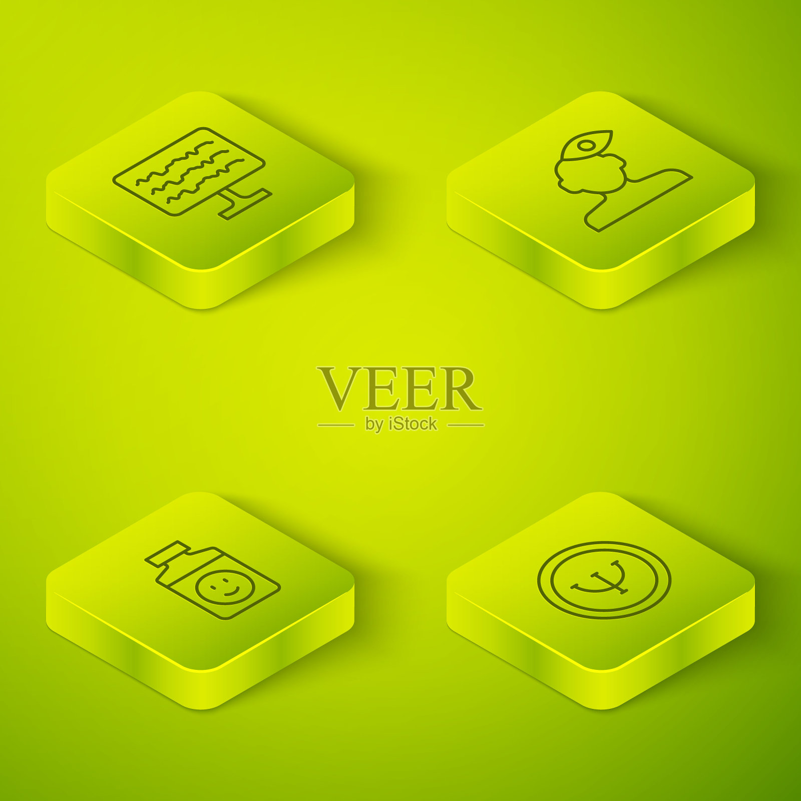 设置等距线解决心理学问题，抗抑郁药，心理学和脑电图图标。向量插画图片素材