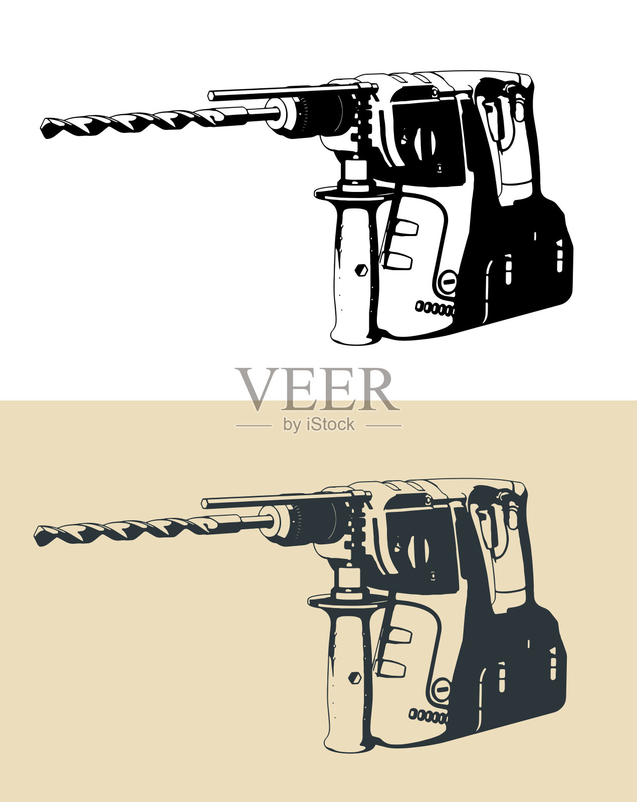 专业无绳SDS钻机插画图片素材