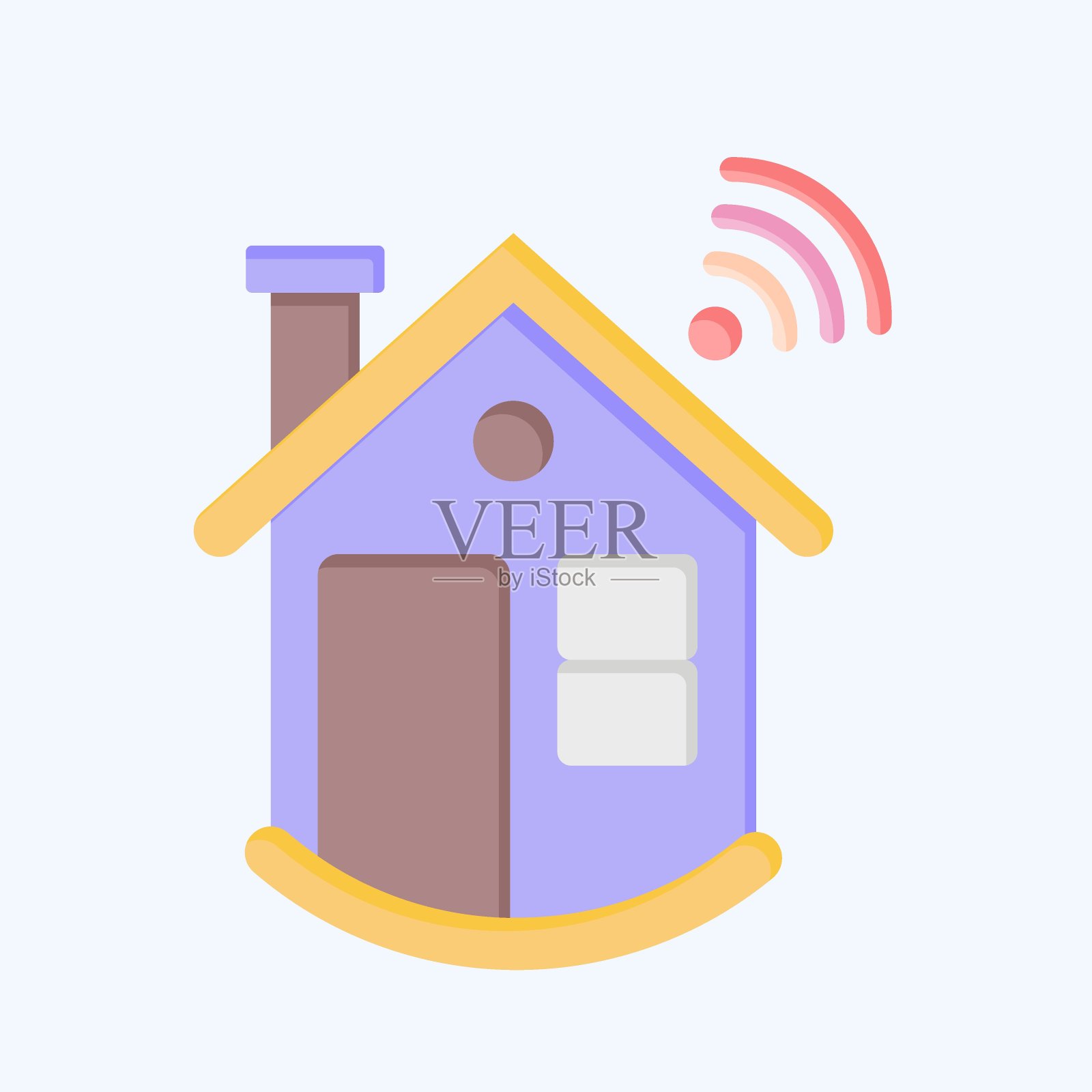 Icon智能建筑。与图标建筑符号有关。平的风格。简单的设计可编辑。简单的说明插画图片素材