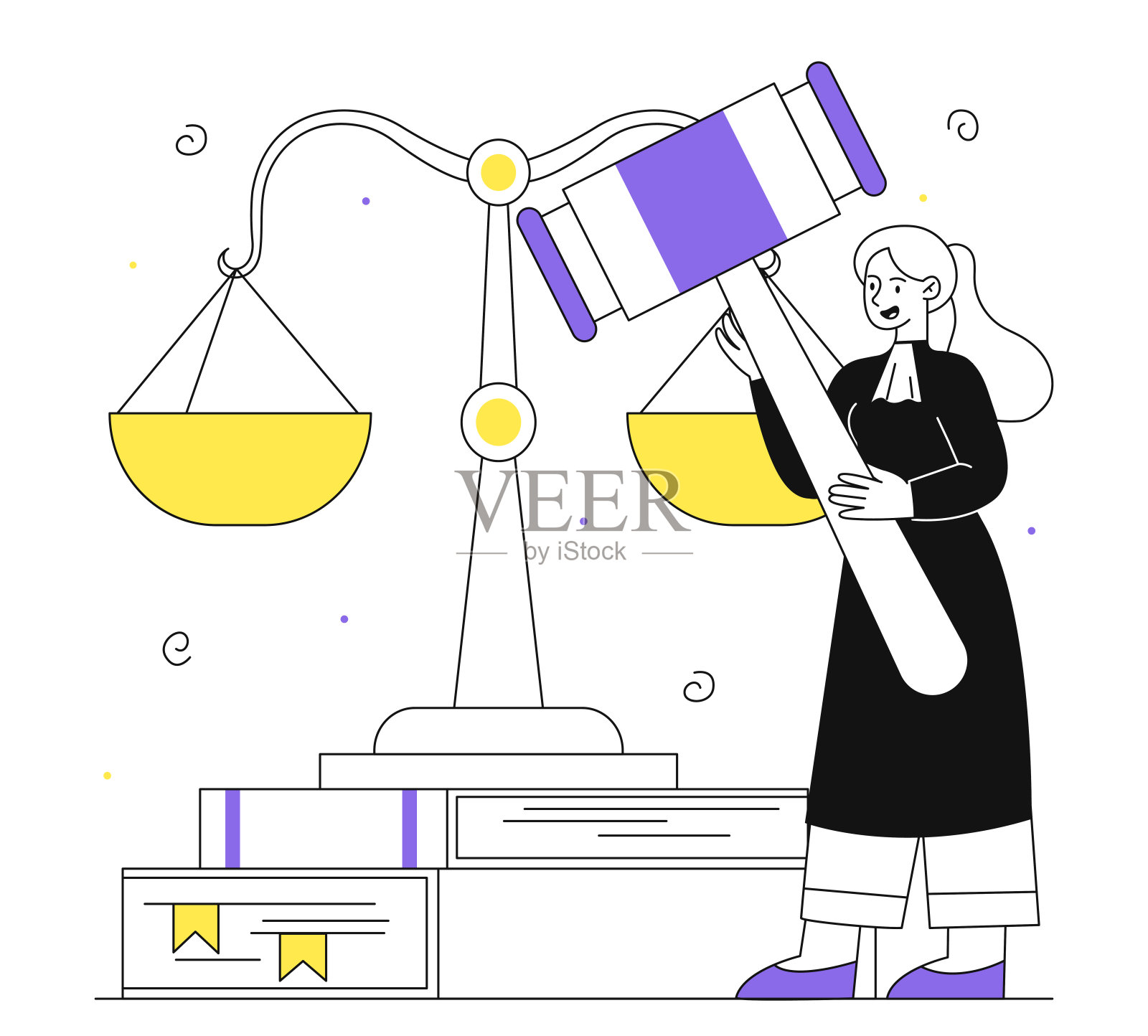 正义矢量轮廓概念插画图片素材