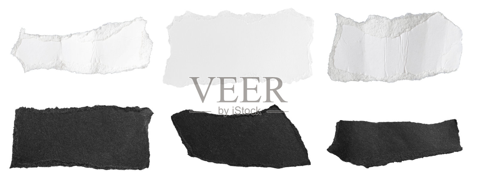 黑白纸在白色孤立的背景上照片摄影图片