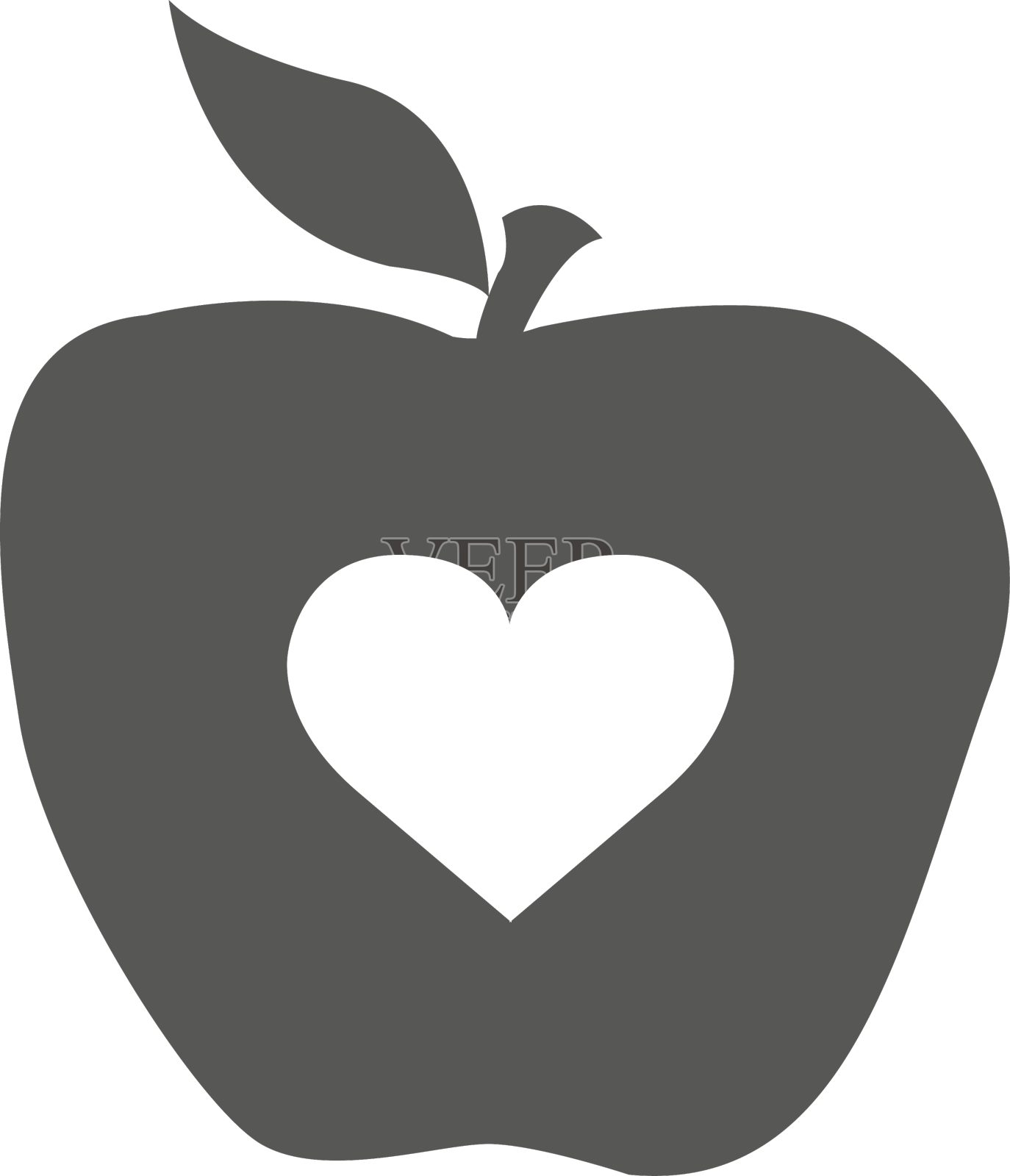 心形苹果图标设计元素图片