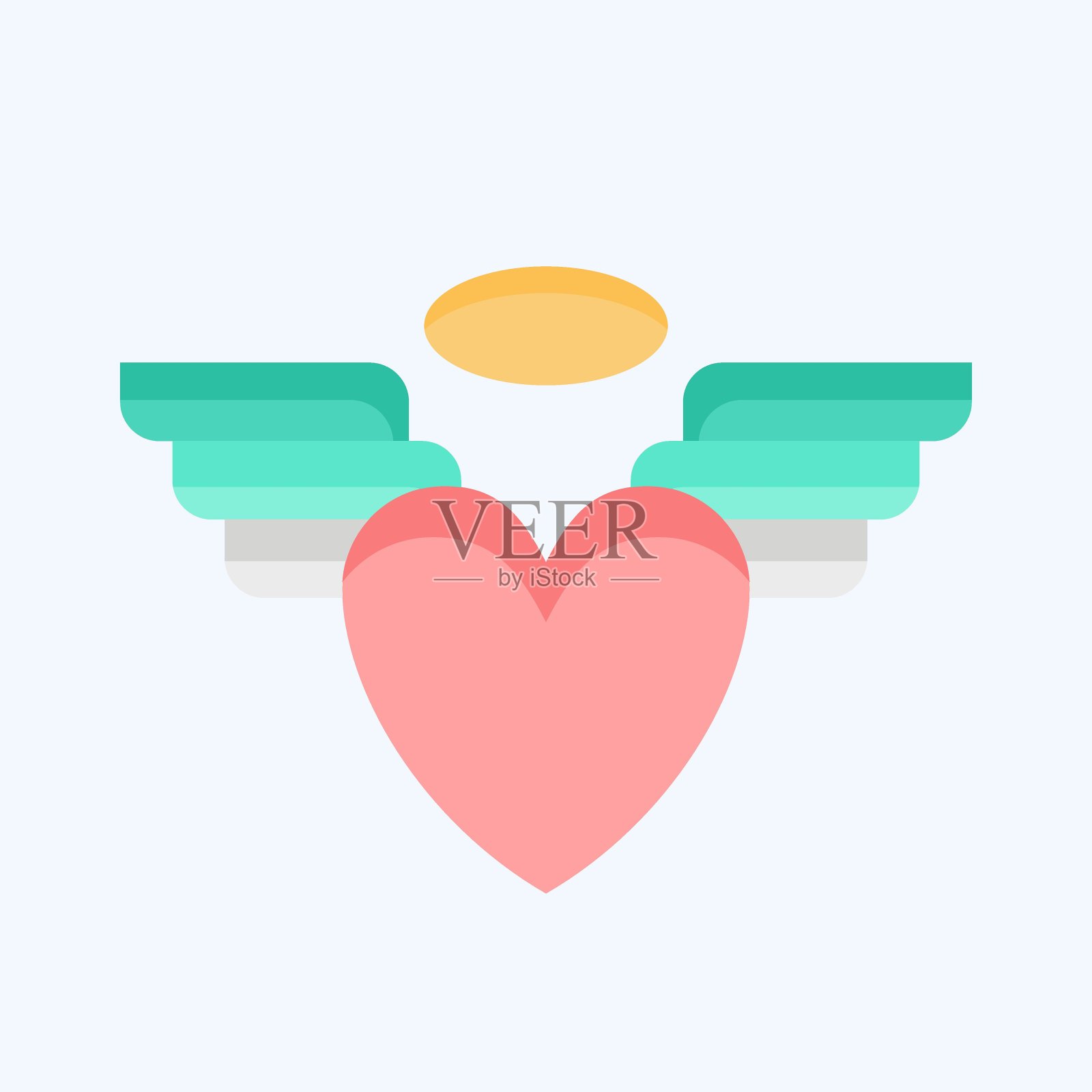 图标的角度。与情人节的象征有关。平的风格。简单的设计可编辑。简单的说明插画图片素材