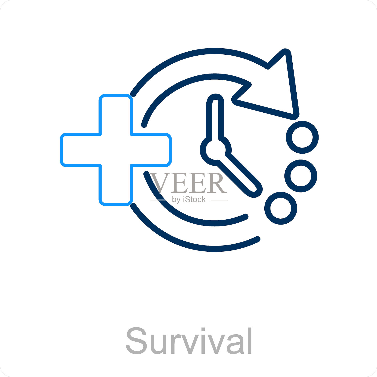 生存和计时器图标概念插画图片素材