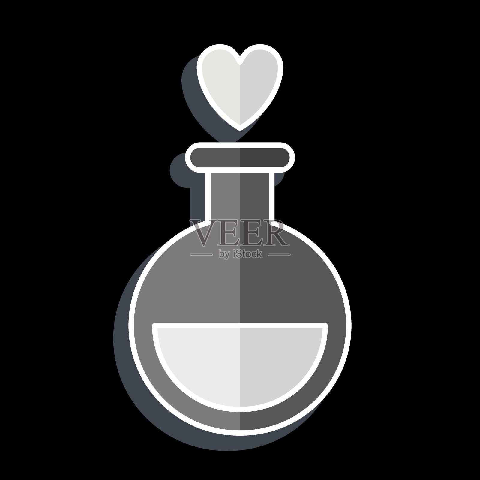 图标爱情药水。与情人节的象征有关。光滑的风格。简单的设计可编辑。简单的说明插画图片素材