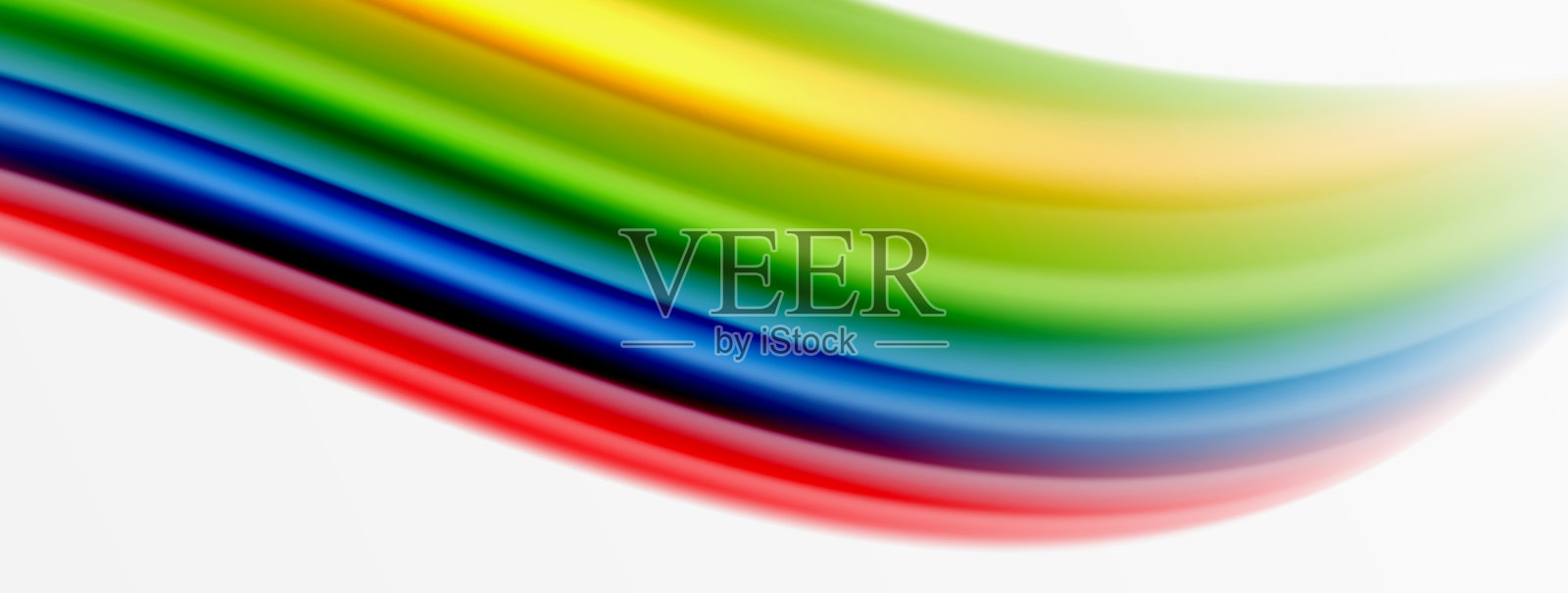 彩虹色丝绸模糊波浪线的背景上插画图片素材