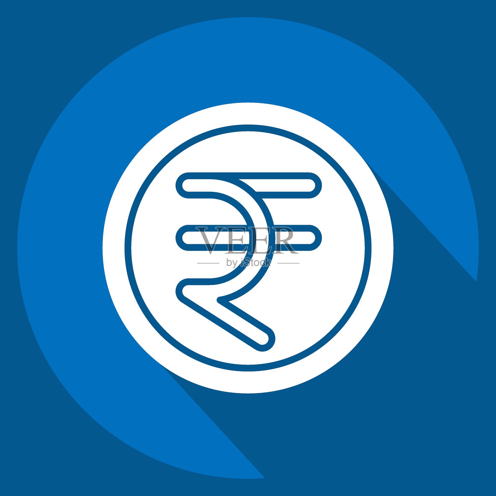 图标卢比。与印度有关的符号。长影式。简单的设计可编辑。简单的说明插画图片素材