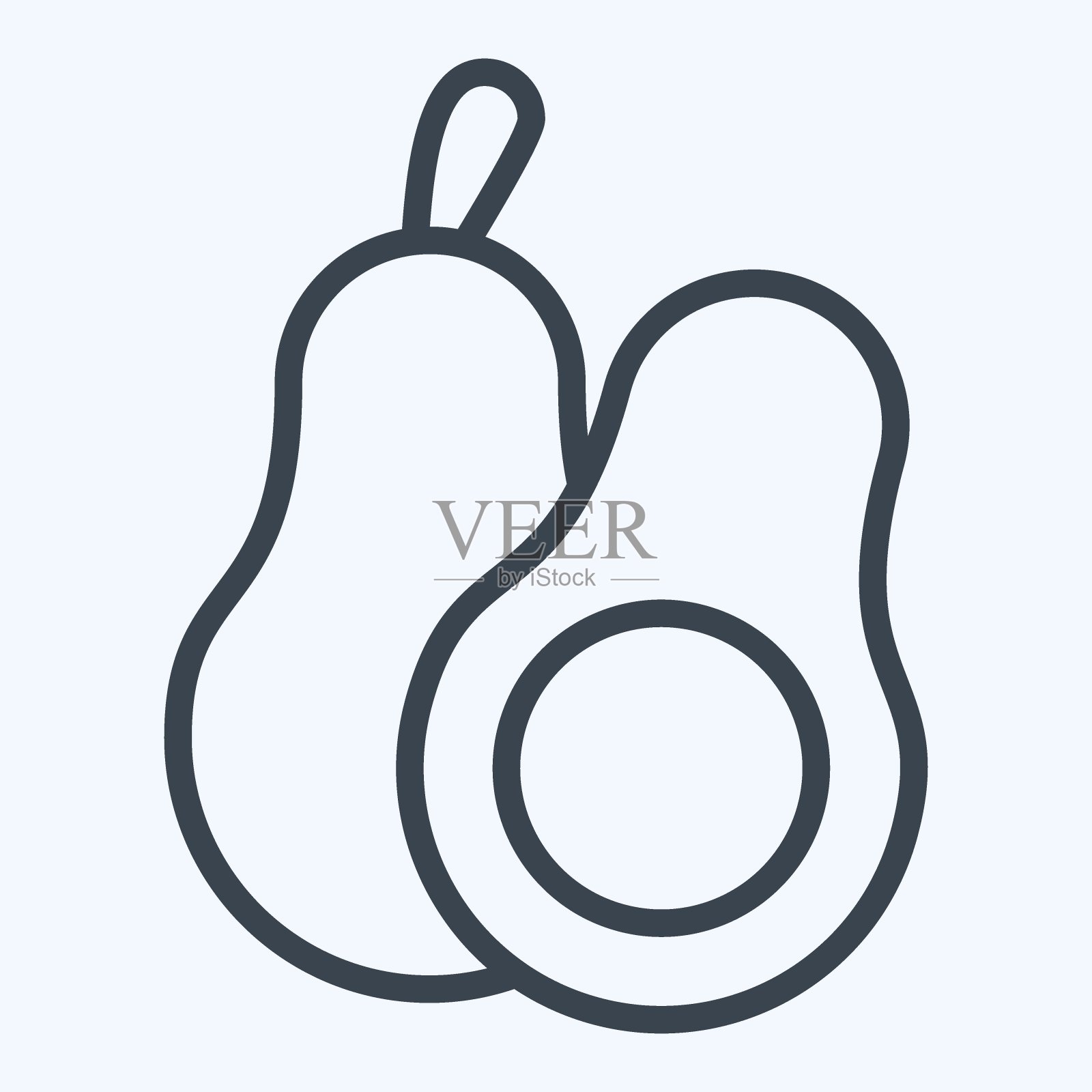 图标鳄梨。与果蔬行风格有关。简单的设计可编辑。简单的说明插画图片素材