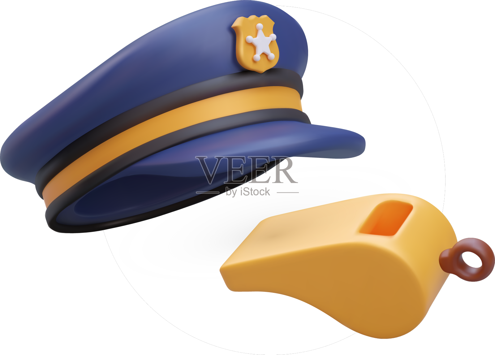 制服警察帽哨招募设计元素图片