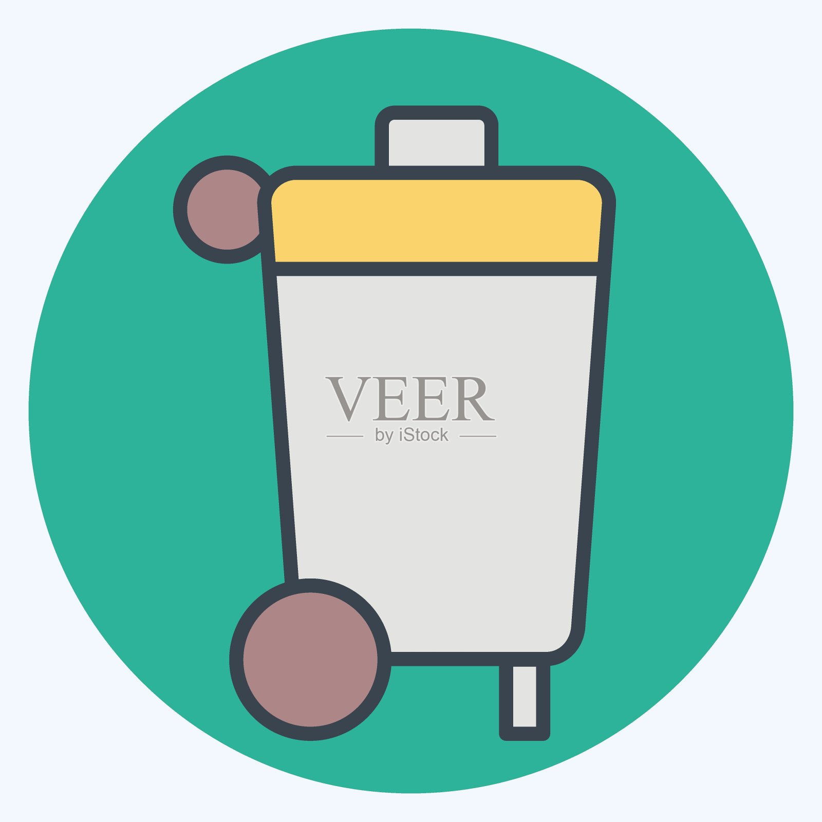 图标垃圾桶。与清洁符号有关。颜色搭配风格。简单的设计可编辑。简单的说明插画图片素材