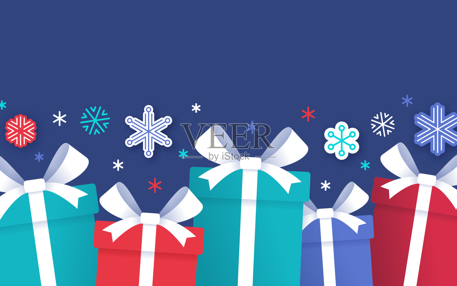 圣诞假期礼盒背景插画图片素材