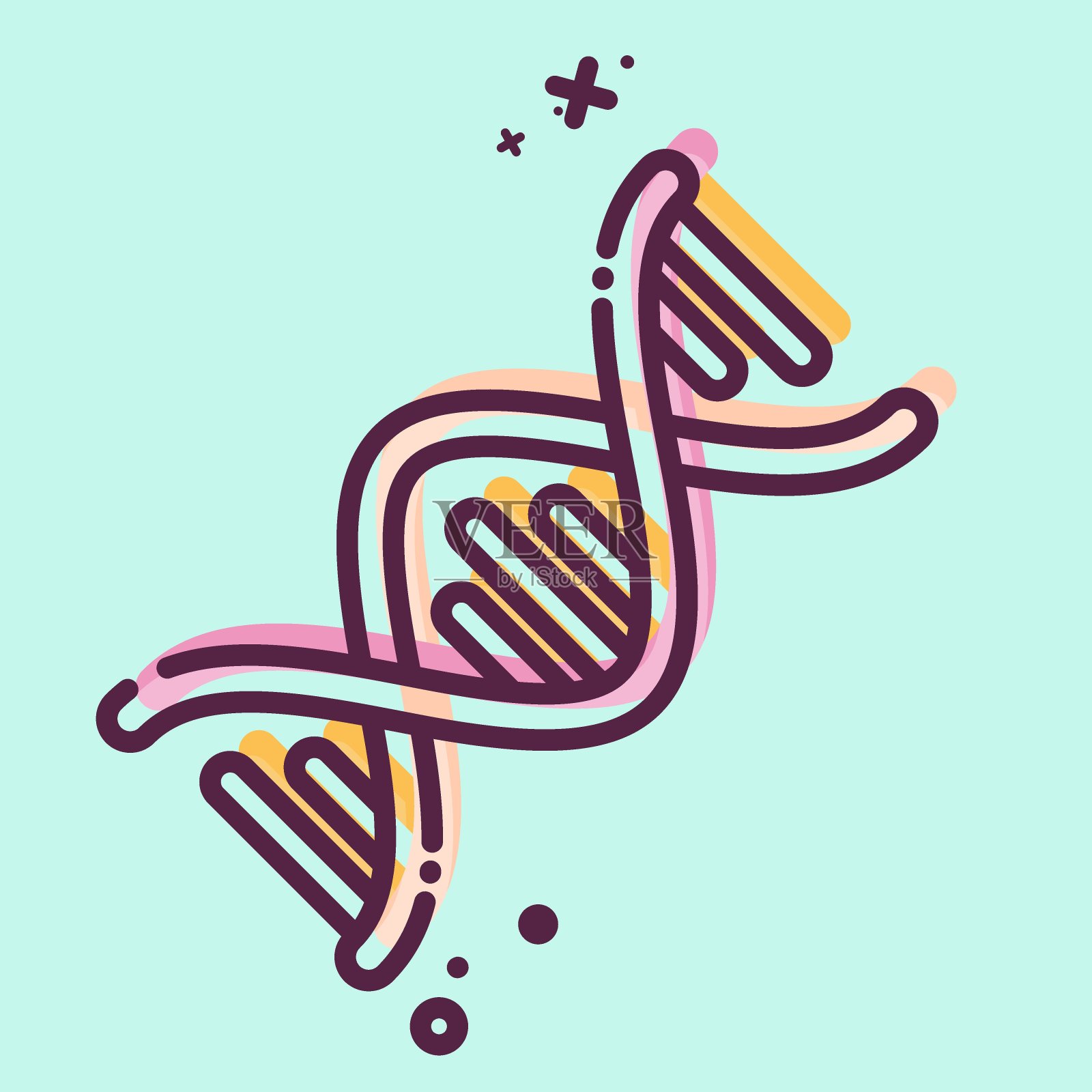 图标的DNA。与世界癌症标志有关。MBE风格。简单的设计可编辑。简单的说明插画图片素材