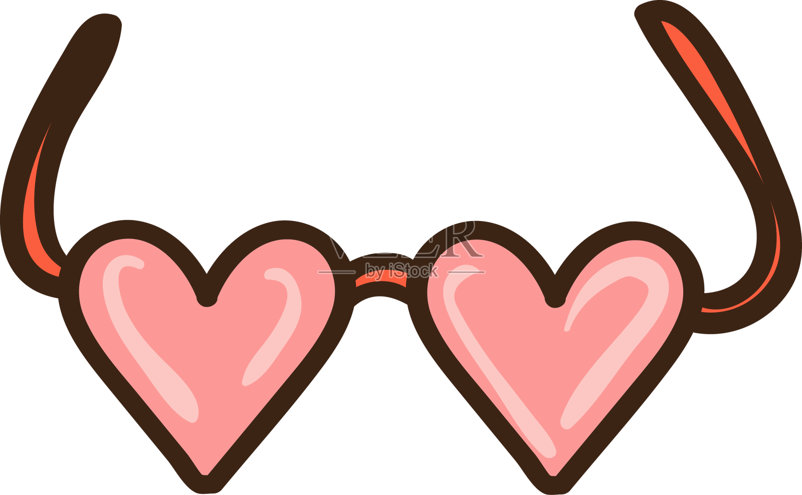 心形眼镜彩色涂鸦设计元素图片