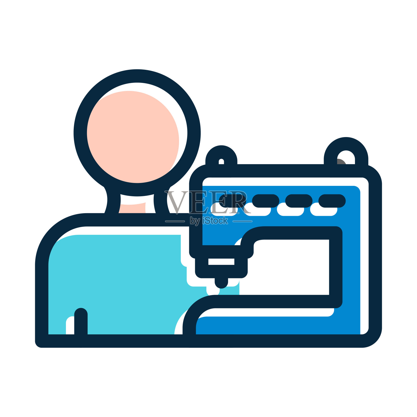 为个人和商业用途量身定制矢量粗线填充深色图标。插画图片素材