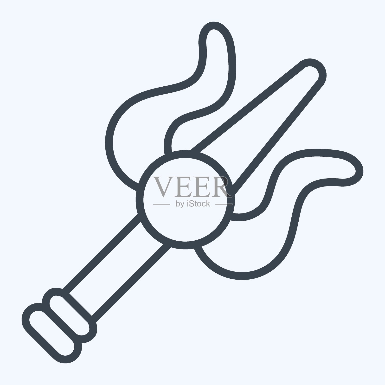 图标三叉戟。与印度有关的符号。行风格。简单的设计可编辑。简单的说明插画图片素材