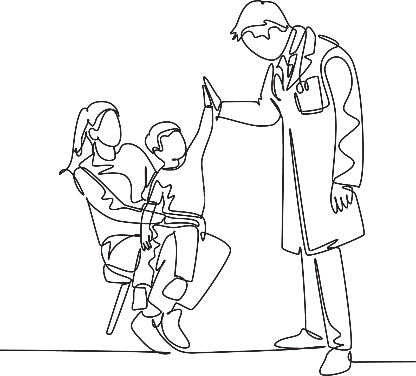 连续的一行画活跃的年轻快乐设计元素图片